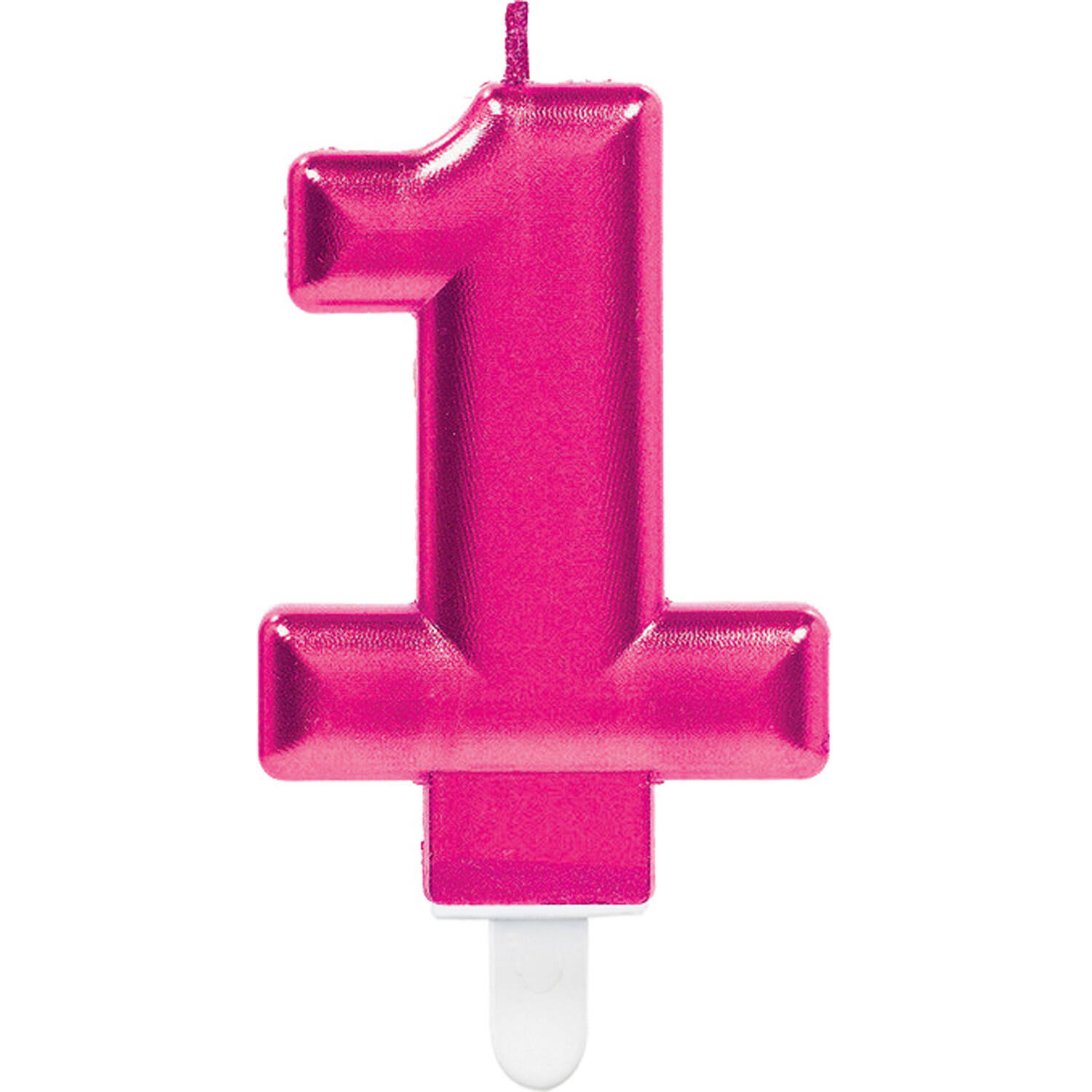 Number Candle 1 Sparkling Celebrations Pink Height 9.3 cm