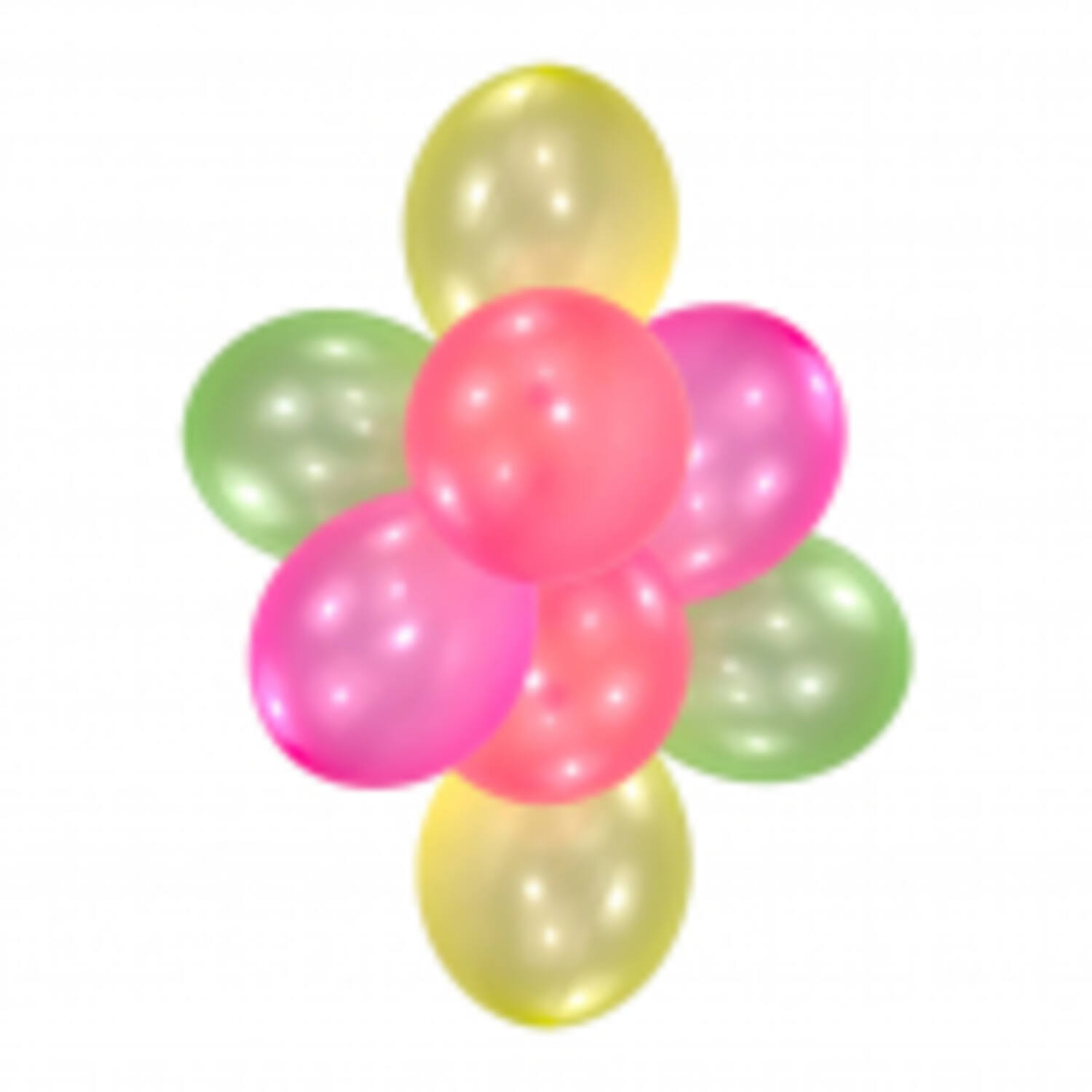 8 Latex Balloons Neon assorted 25.4 cm/10"