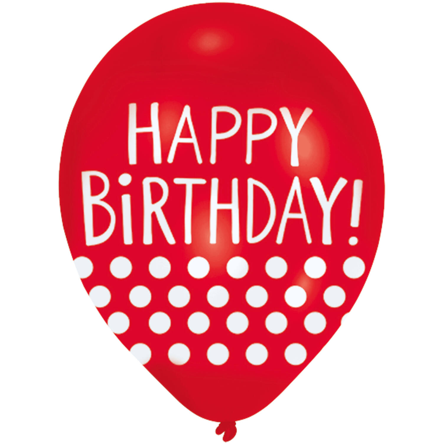 6 Latex Balloons Happy Birthday - Dots 27.5 cm / 11"