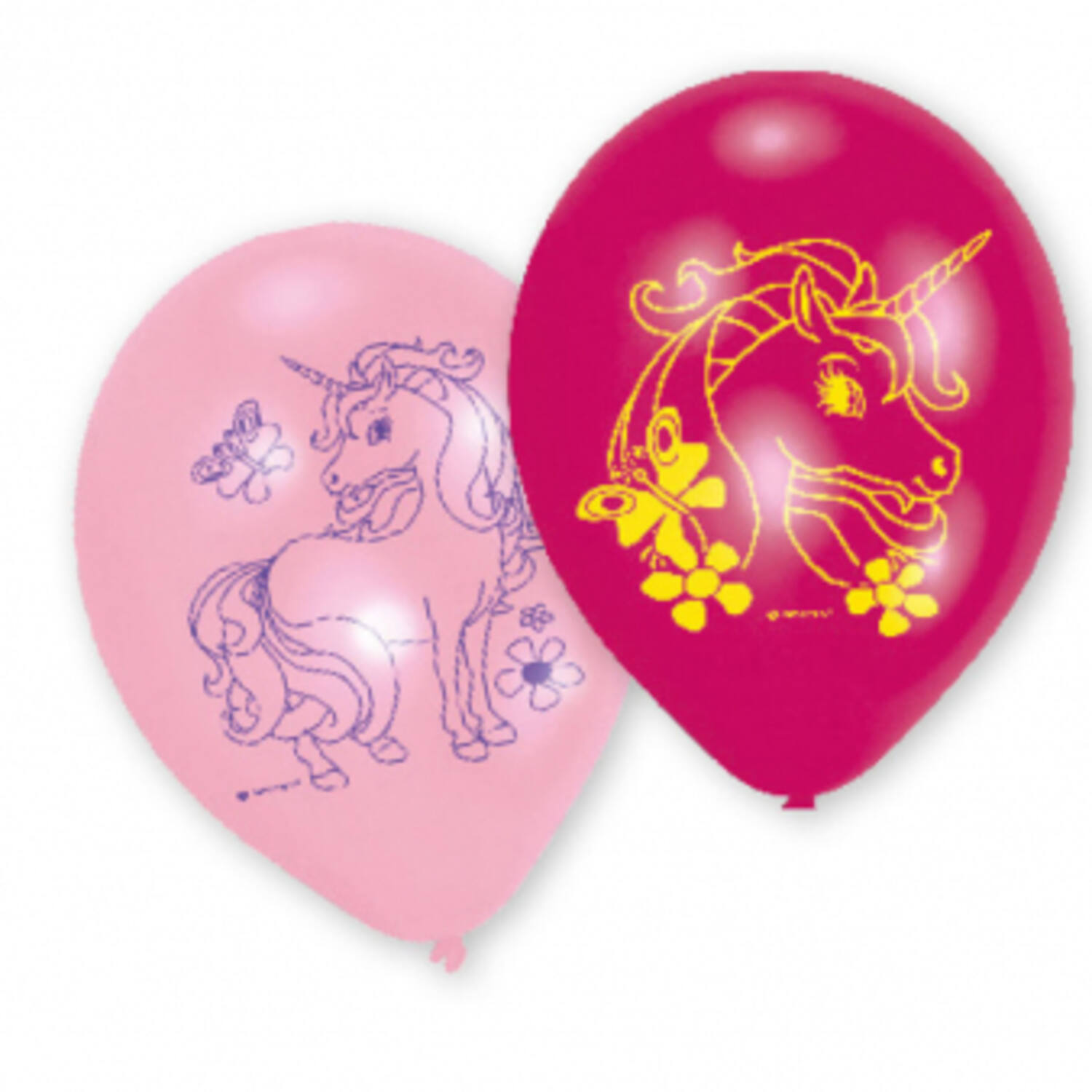 6 Latex Balloons Unicorn 22.8 cm / 9"