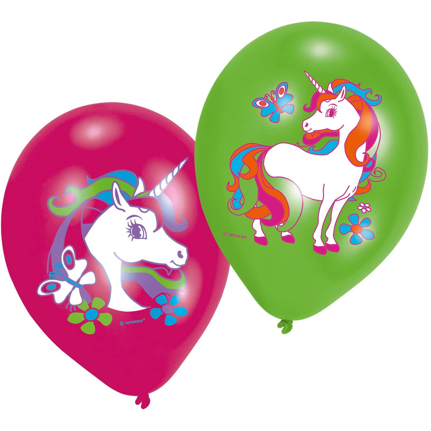 6 Latex Balloons Unicorn 27.5 cm / 11"