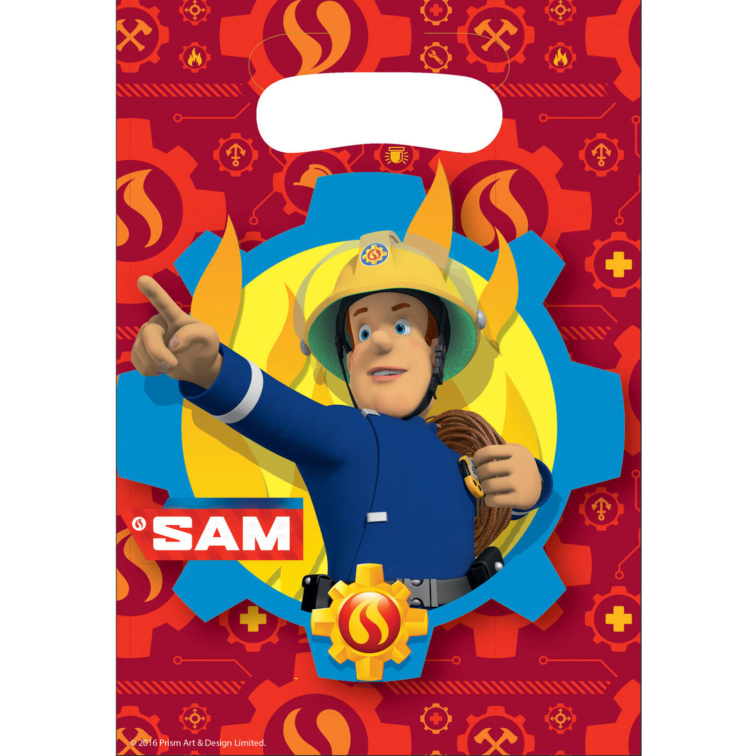 8 Party Bags Fireman Sam - 2017 Plastic 23.4 x 16.2 cm