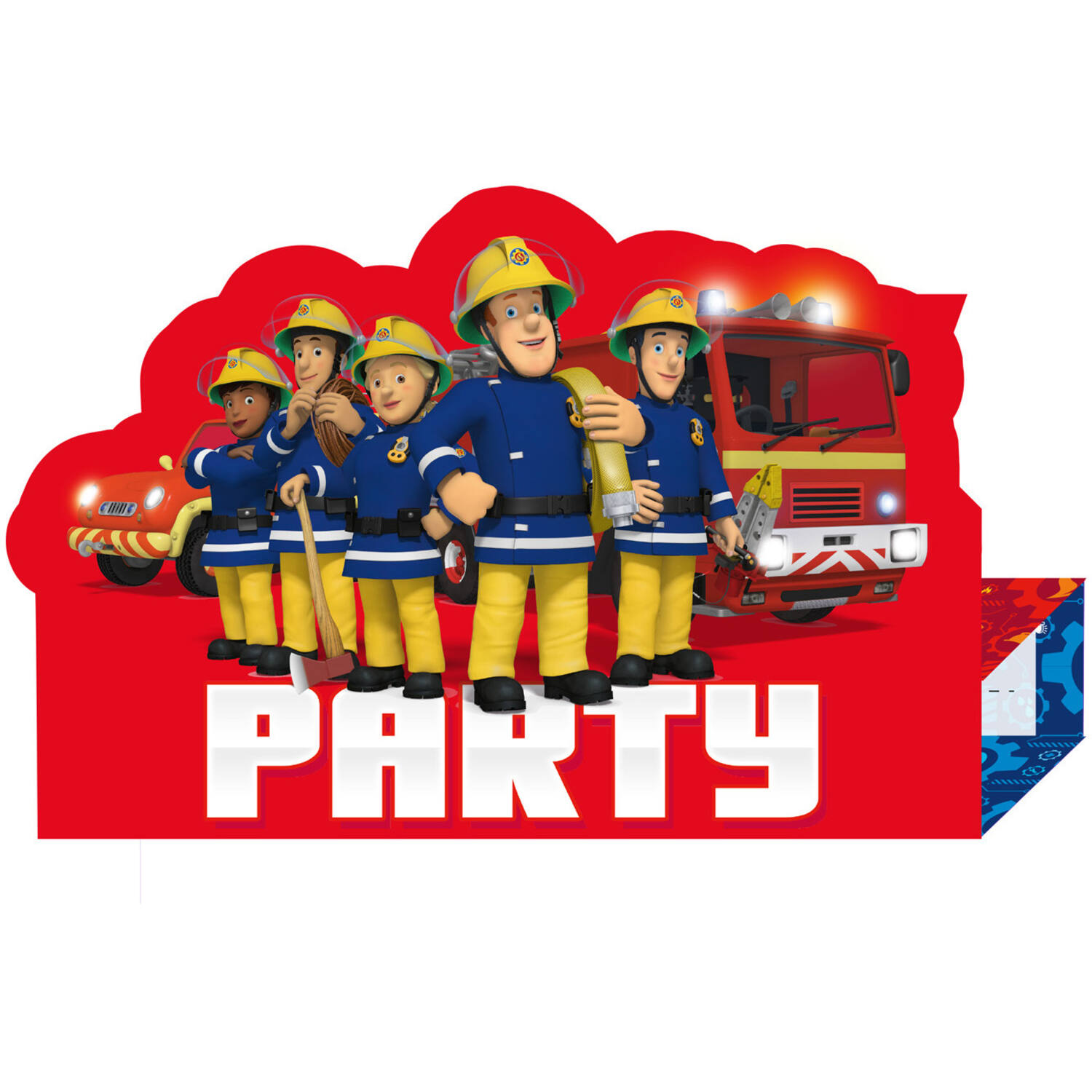 8 Invitations & Envelopes Fireman Sam 2017 Paper 10.9 x 16 c
