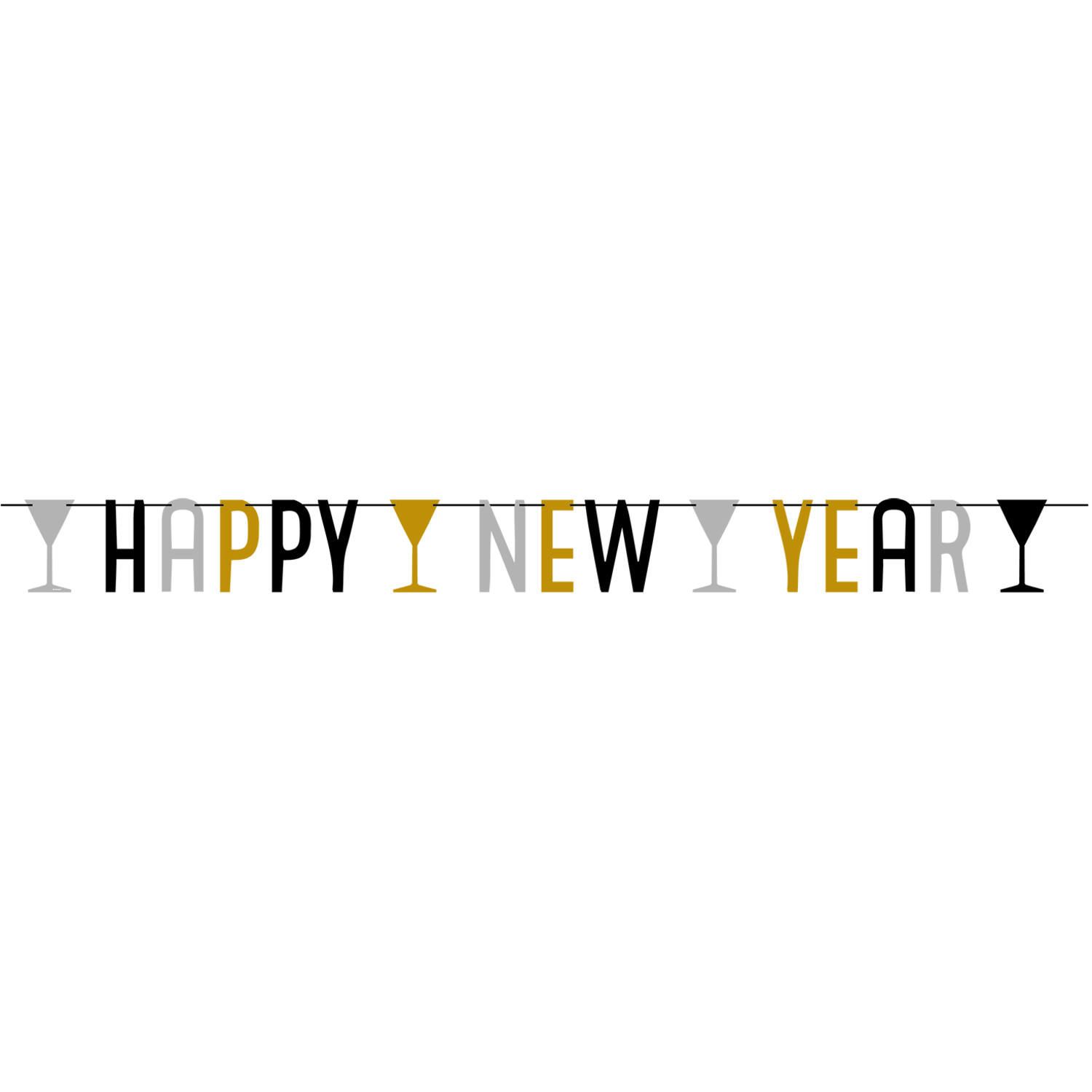 Letter Banner Golden Wishes Foil 180 x 15 cm