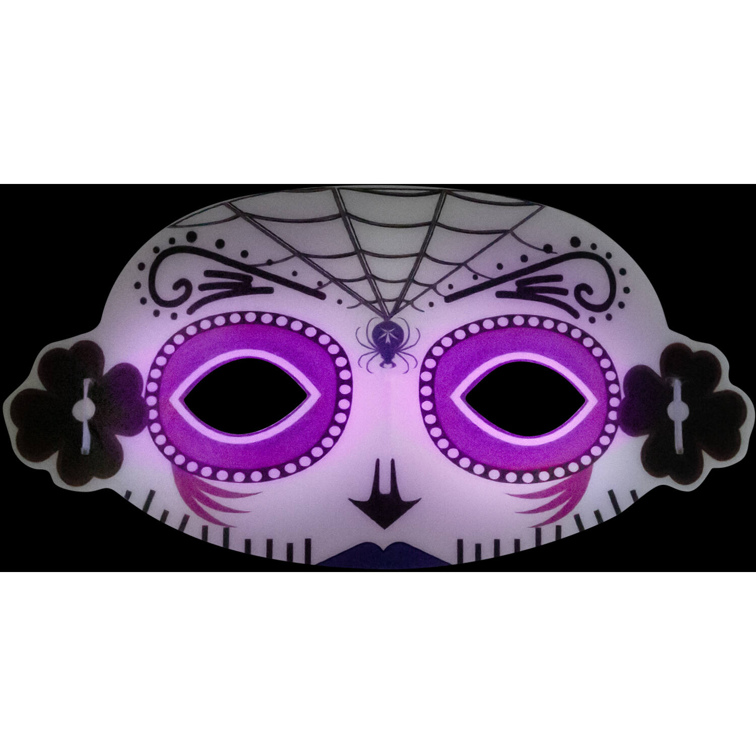 Glow Stick Mask White Spider Plastic 19 x 11 cm