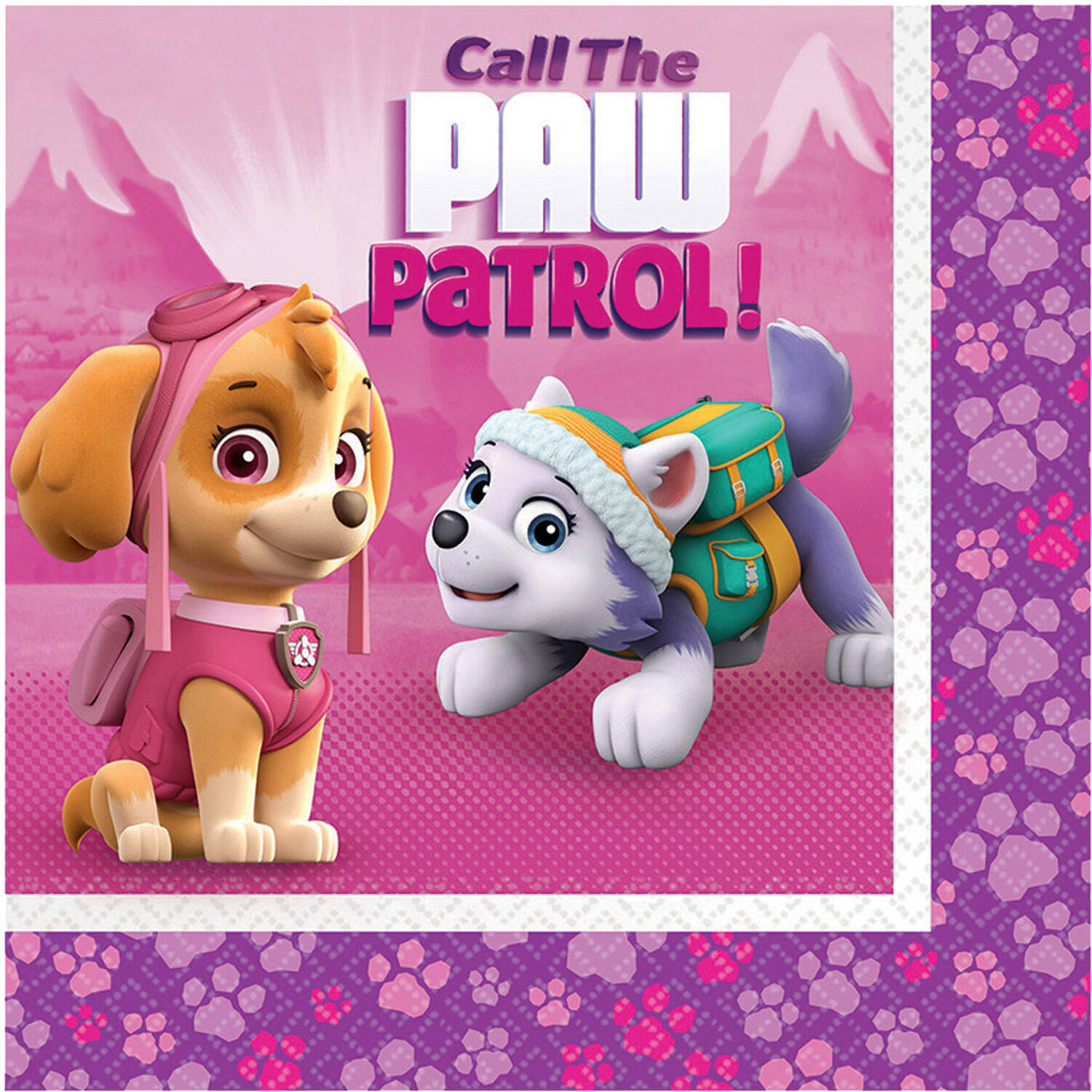 20 Napkins Pink Paw Patrol 33 x 33 cm