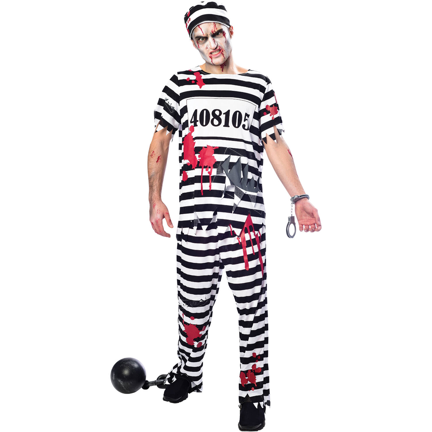 Adult Costume Zombie Convict Size M