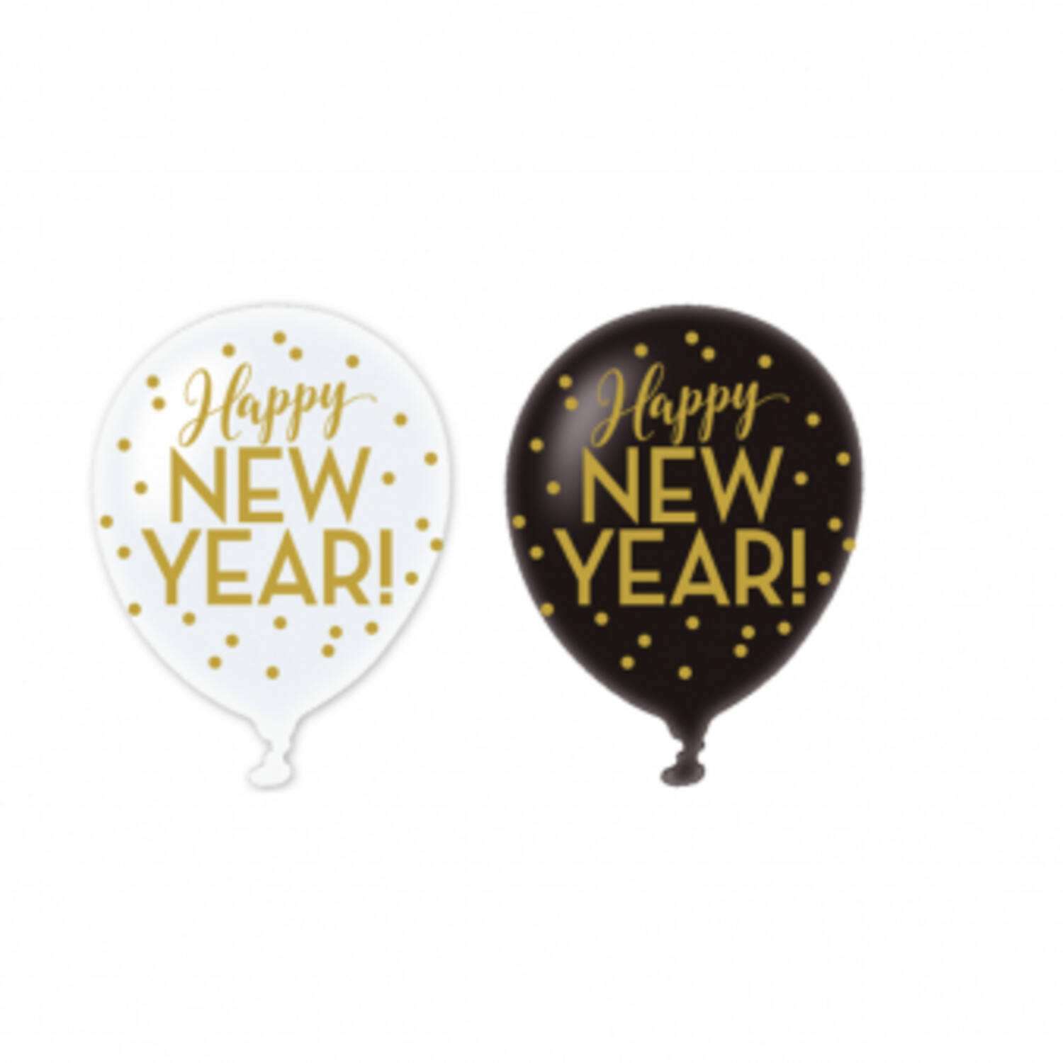 6 Latex Balloons Happy New Year 27.5 cm / 11"