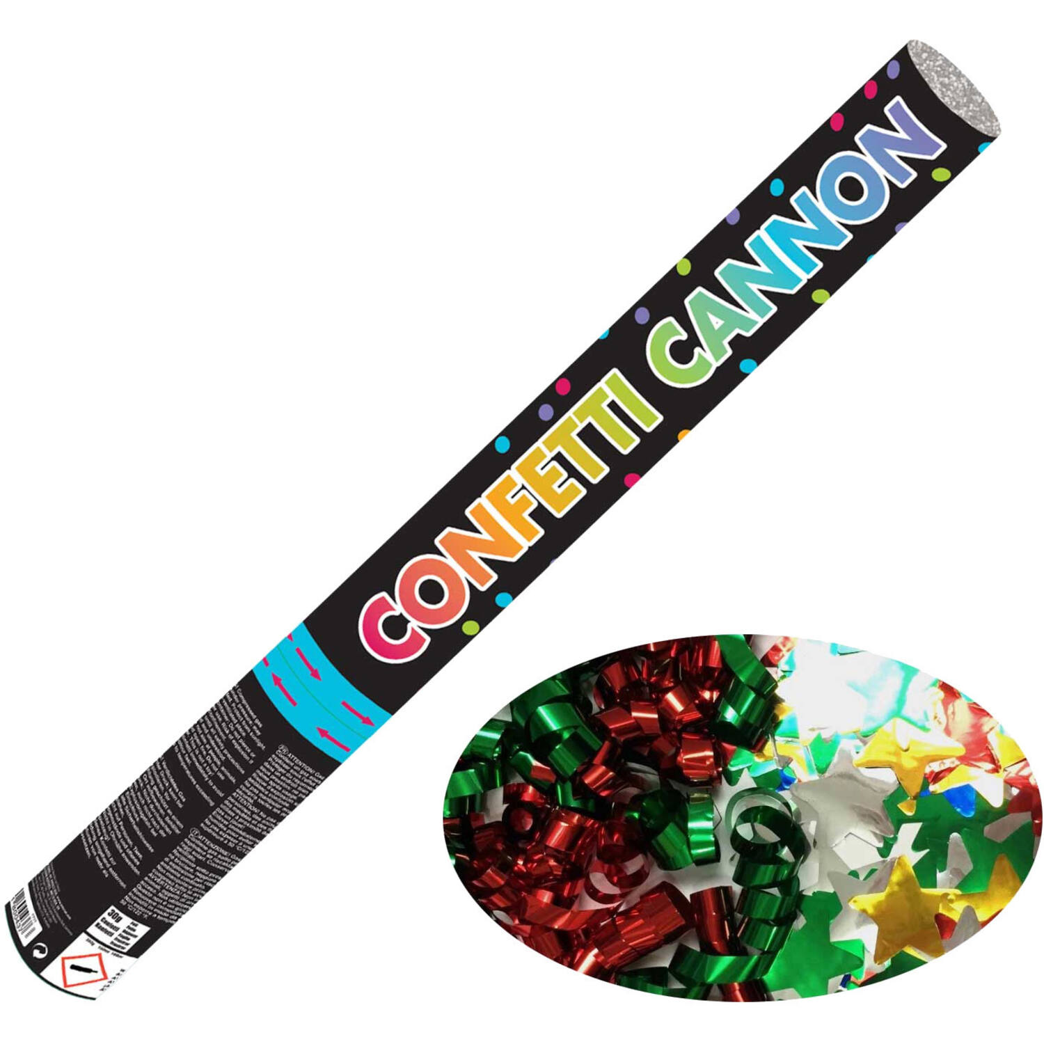 Confetti Cannon Multicolour   Paper / Foil 58 cm