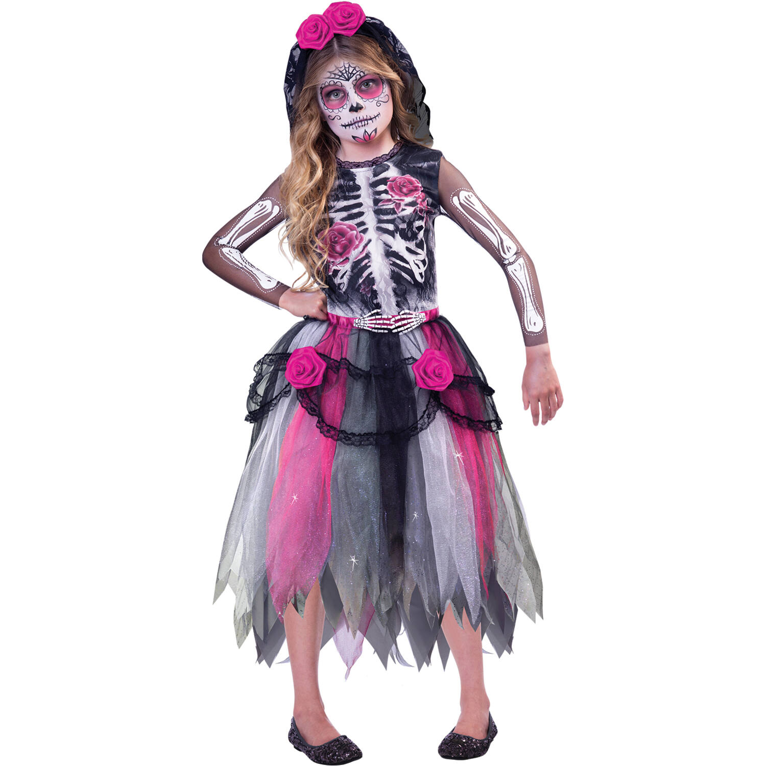 Child Costume Day of the Dead Spirit Age 8 - 10 Years