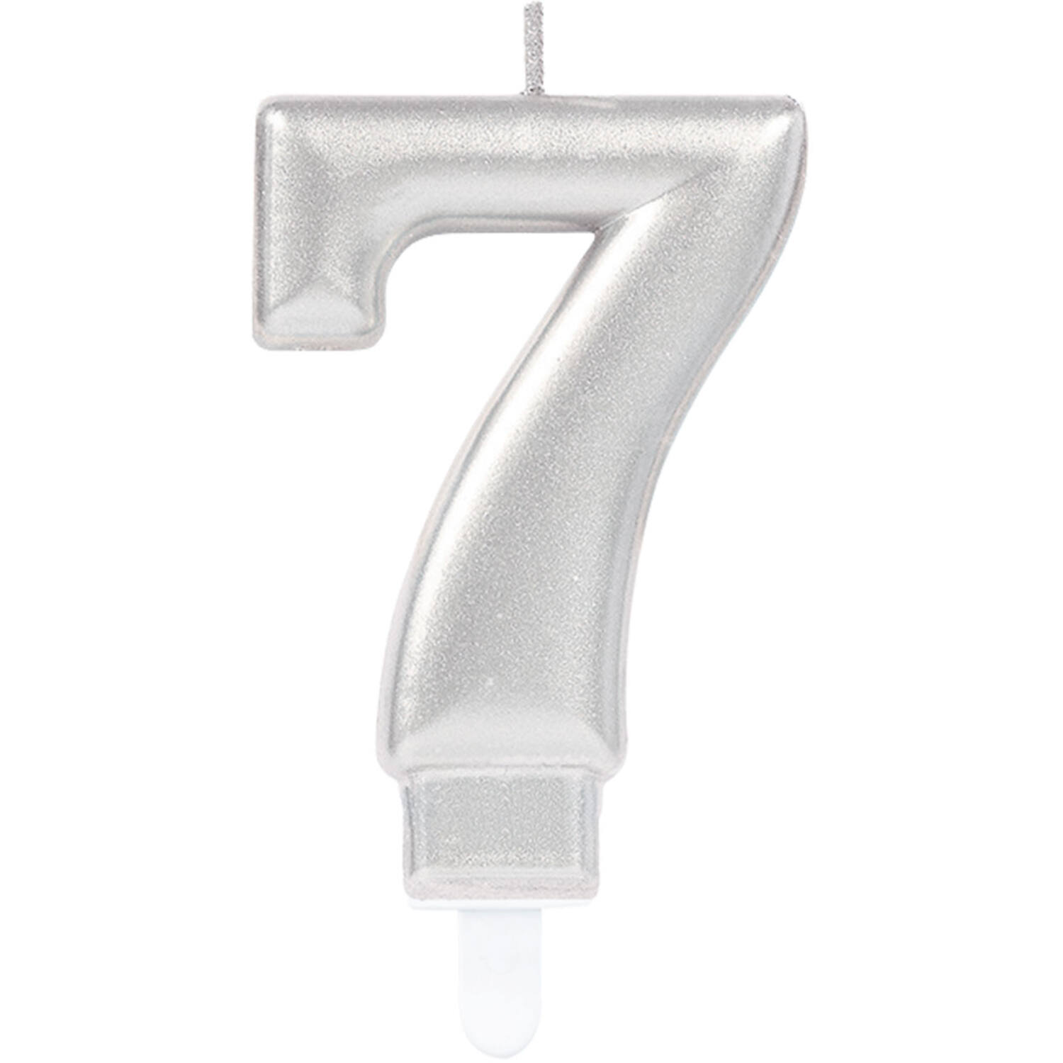 Number Candle 7 Sparkling Celebrations with Holder Silver Wax / Plastic Height 9.3 cm