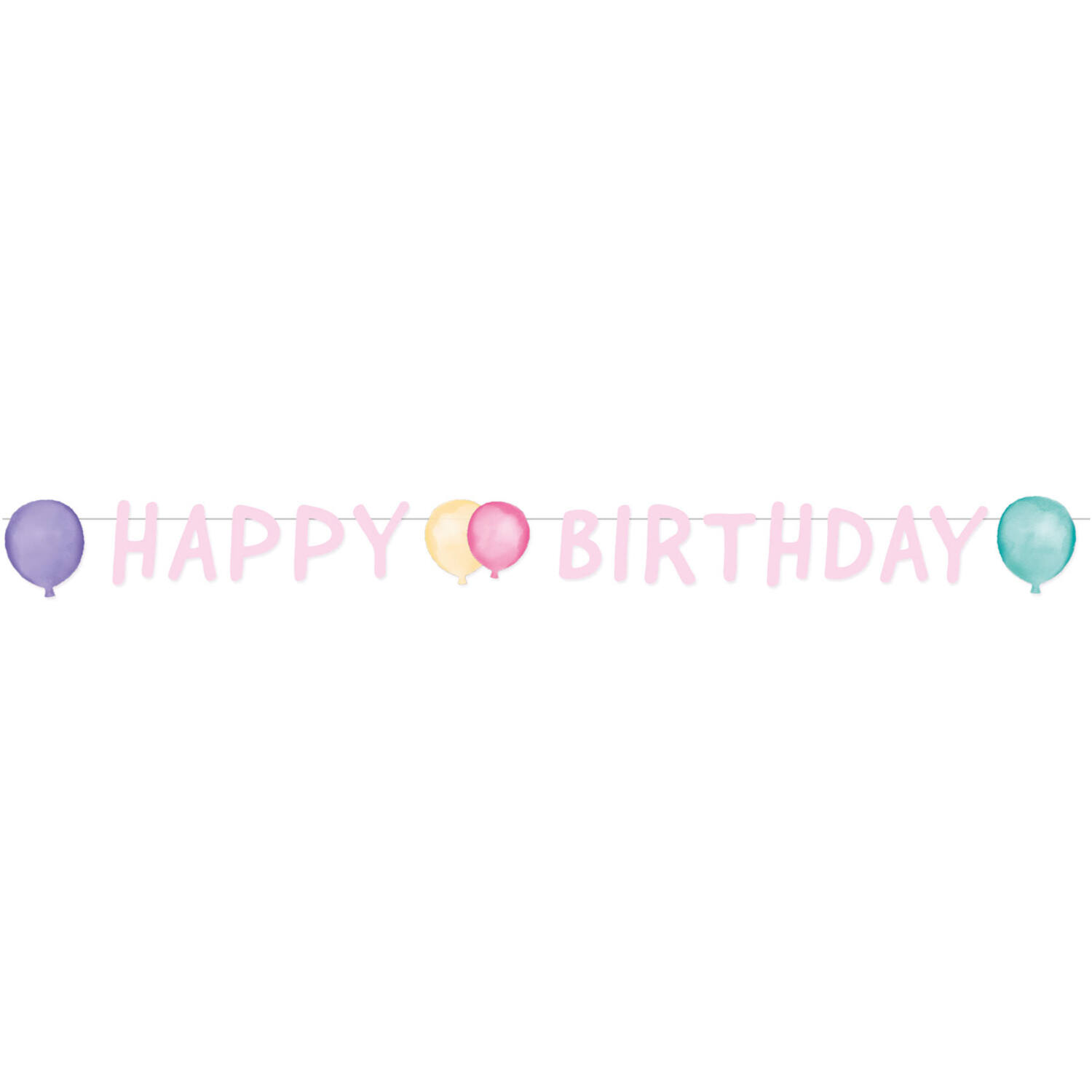 Letter Banner Happy Birthday Pastel Paper 150 x 13.8 cm
