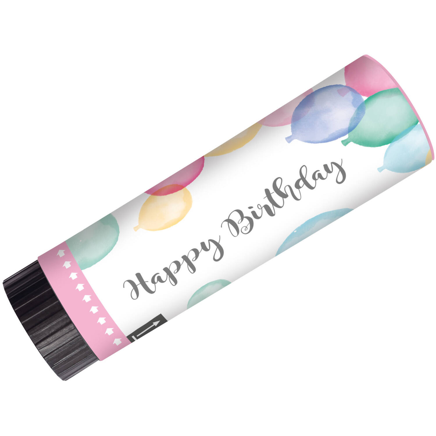 2 Party Popper Happy Birthday Pastel Plastic / Paper 15 cm