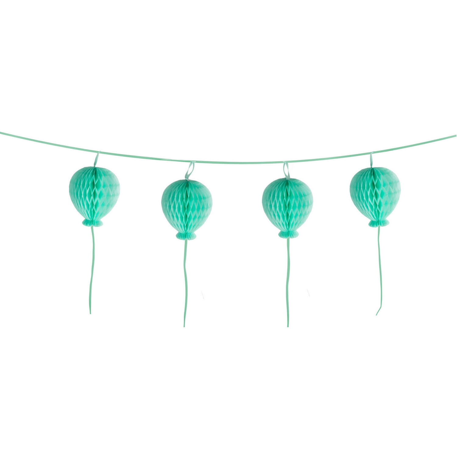 Garland Honeycomb Happy Birthday Pastel Turquoise Paper 180 cm