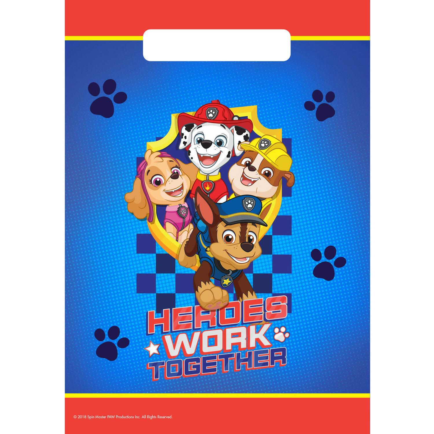 8 Party Bags Paw Patrol Plastic 23.4 x 16.2 cm