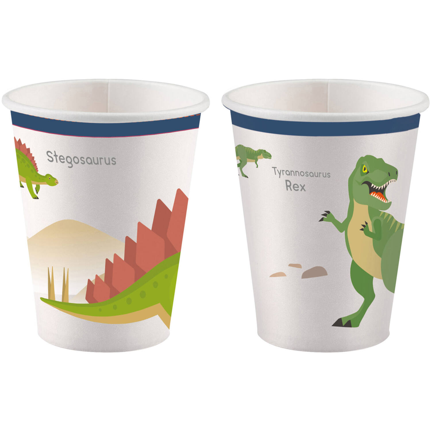 8 Cups Happy Dinosaur Paper 250 ml