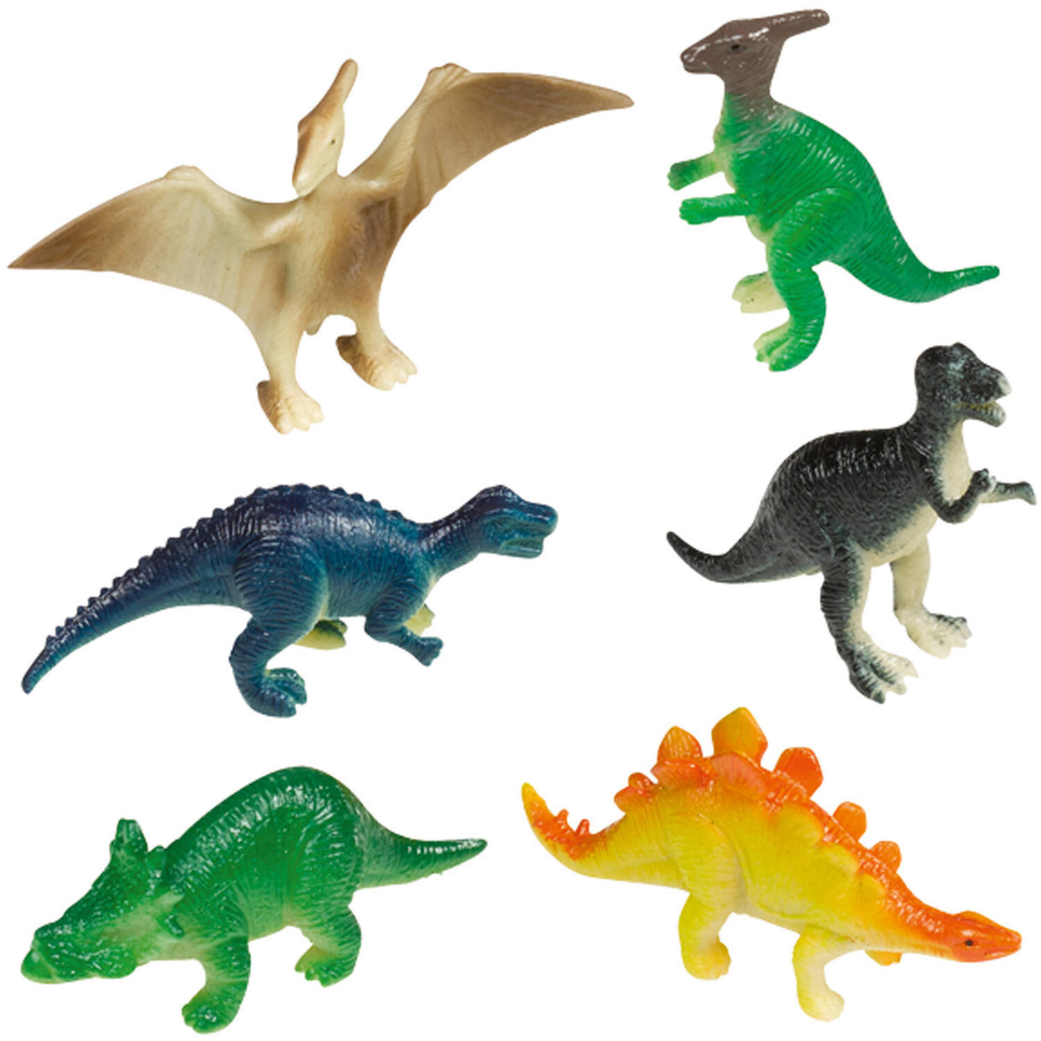 8 Mini Figures Happy Dinosaur Plastic