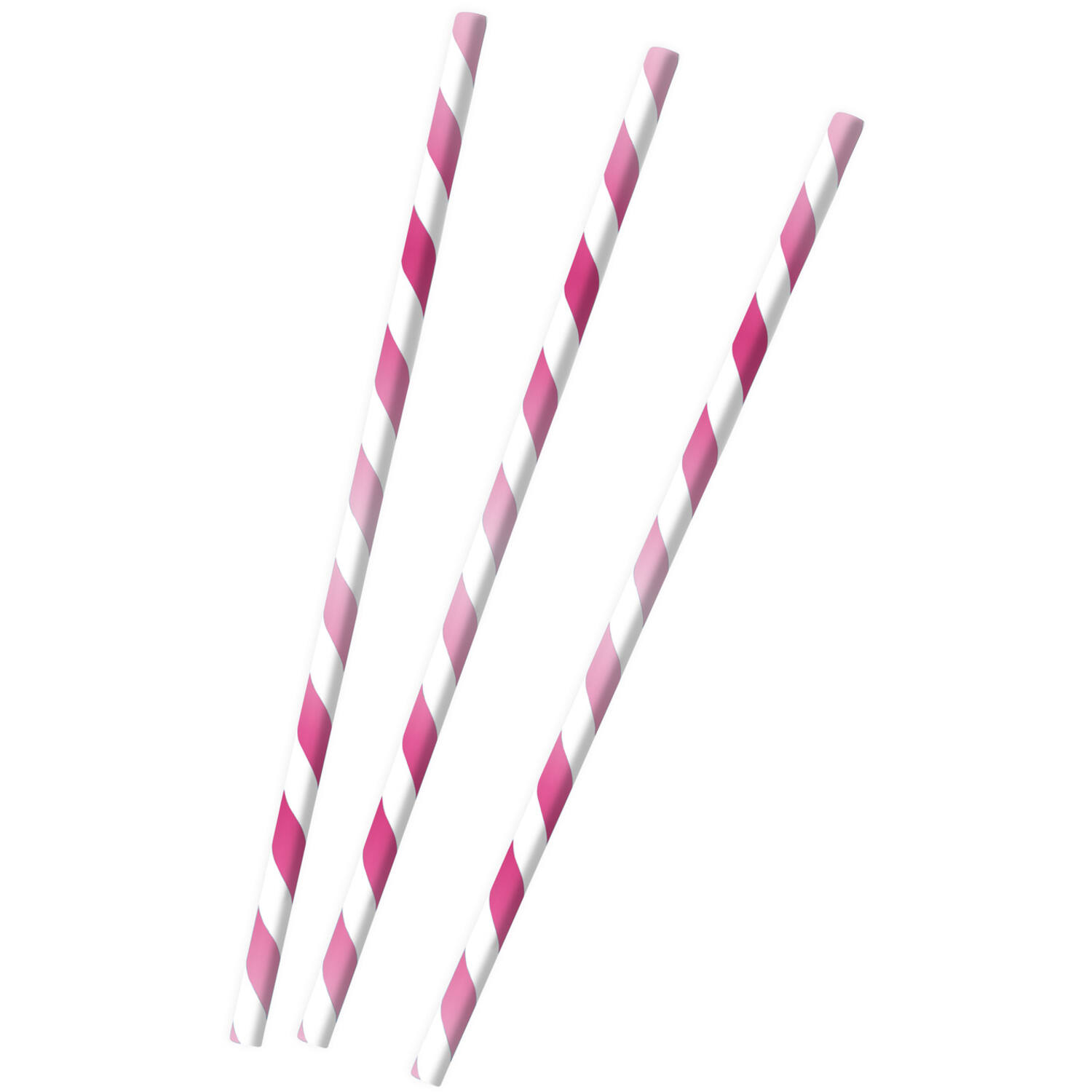 12 Drinking Straws Hot Pink Paper 19.7 cm