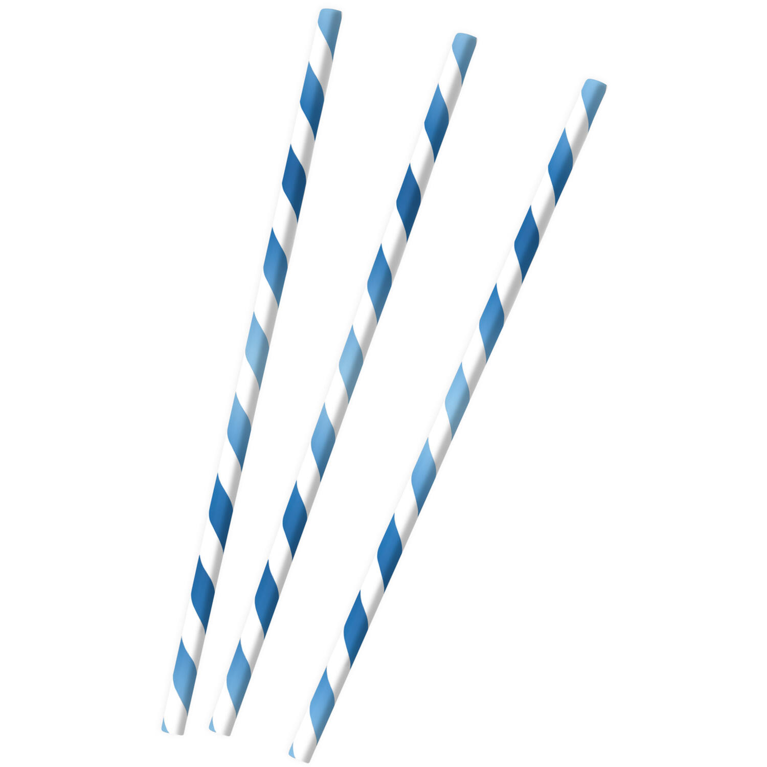 12 Drinking Straws Sky Blue Paper 19.7 cm