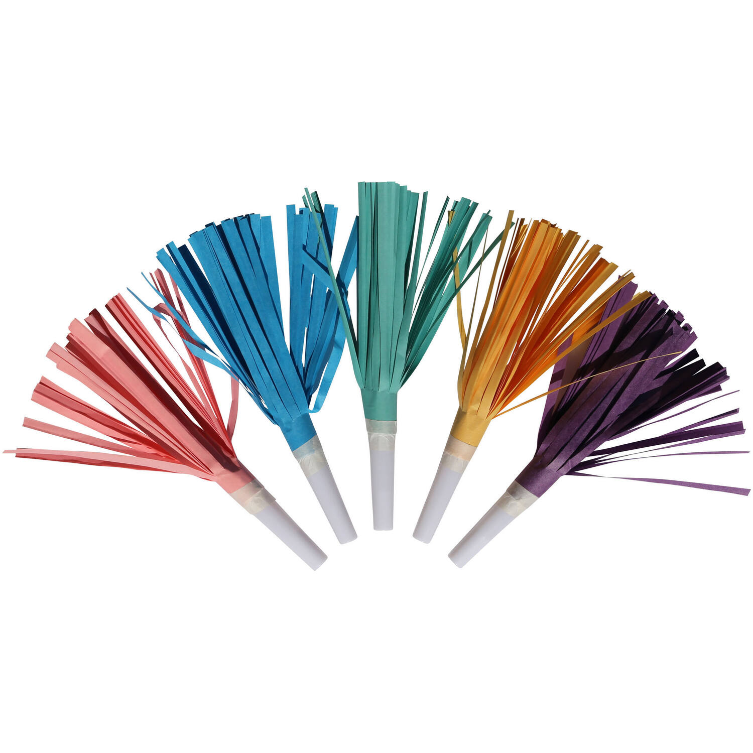 8 Blowouts with Fringes Rainbow & Cloud Plastic / Paper 16.5 cm
