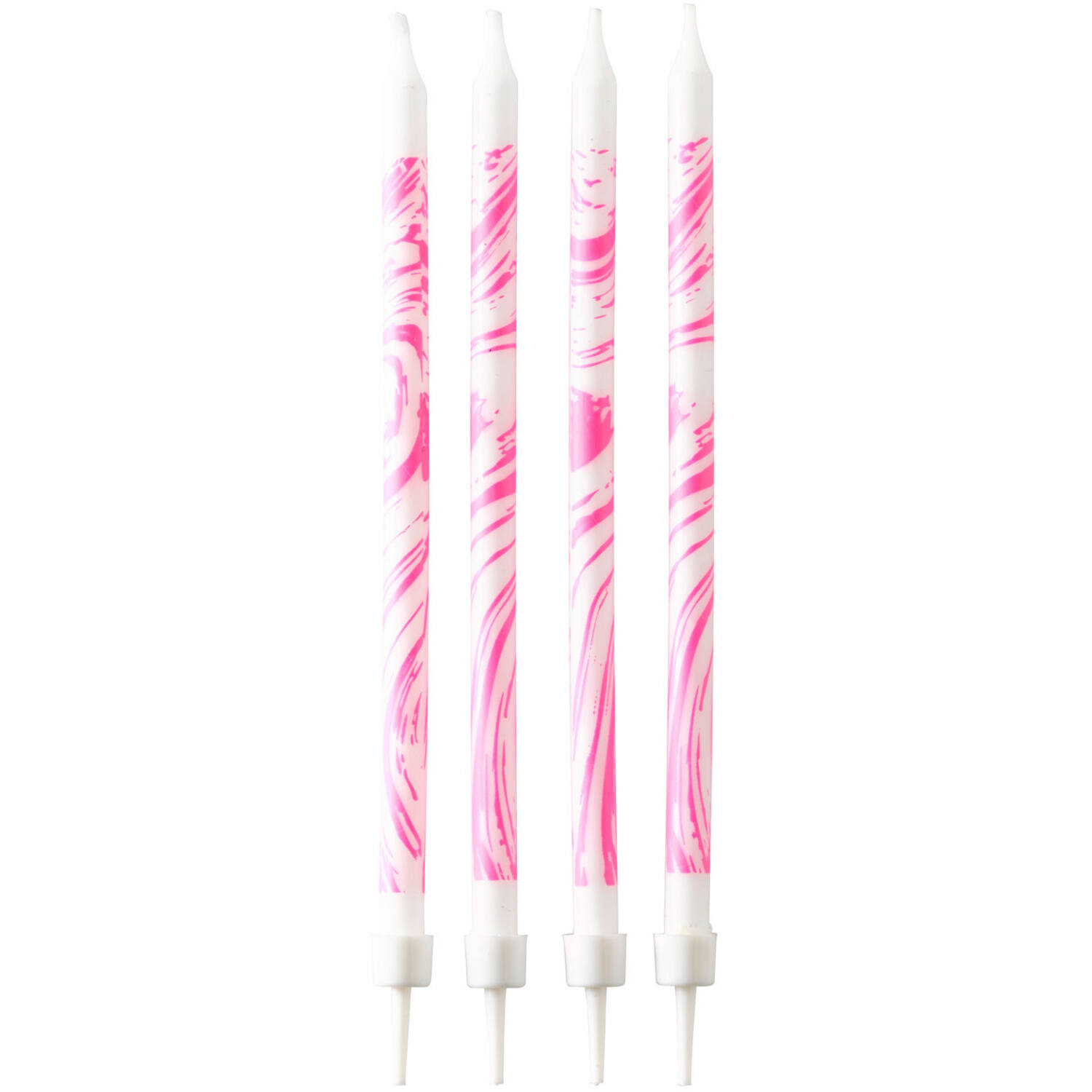12 Candles Birthday Marbled Pink Height 12 cm