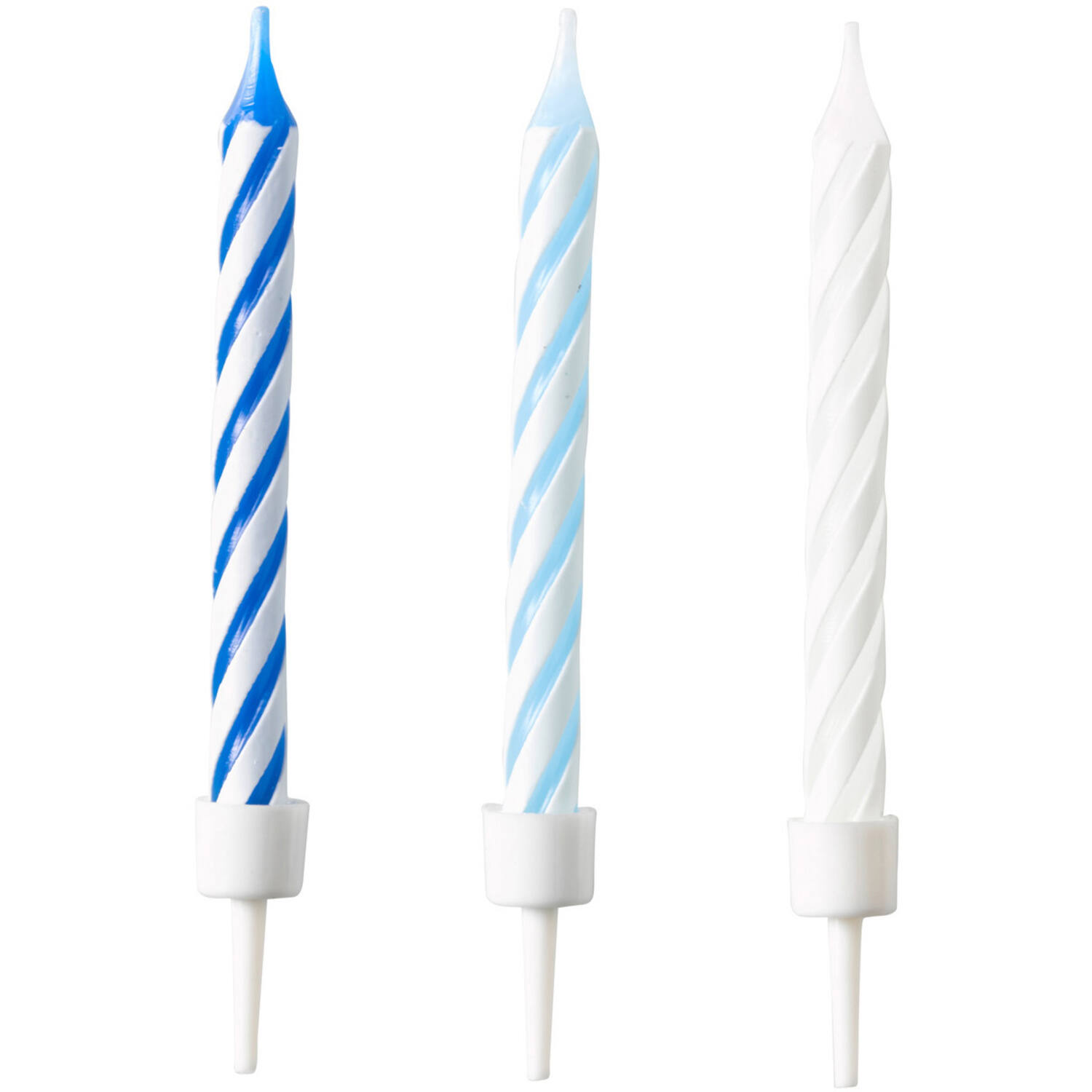 10 Spiral Candles Sky Blue Height 6.3 cm