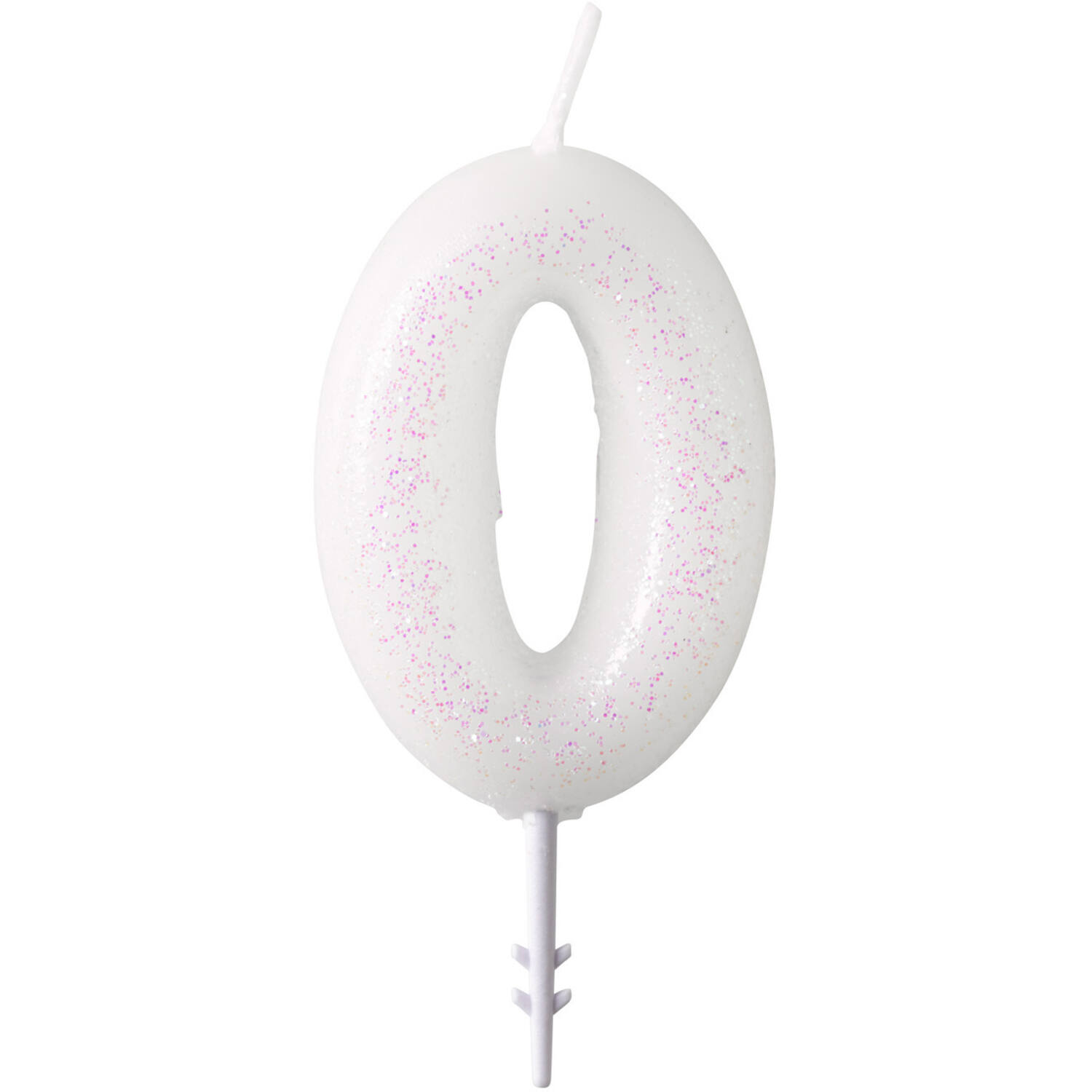 Numeral Candle 0 Glitter Height 6.5 cm
