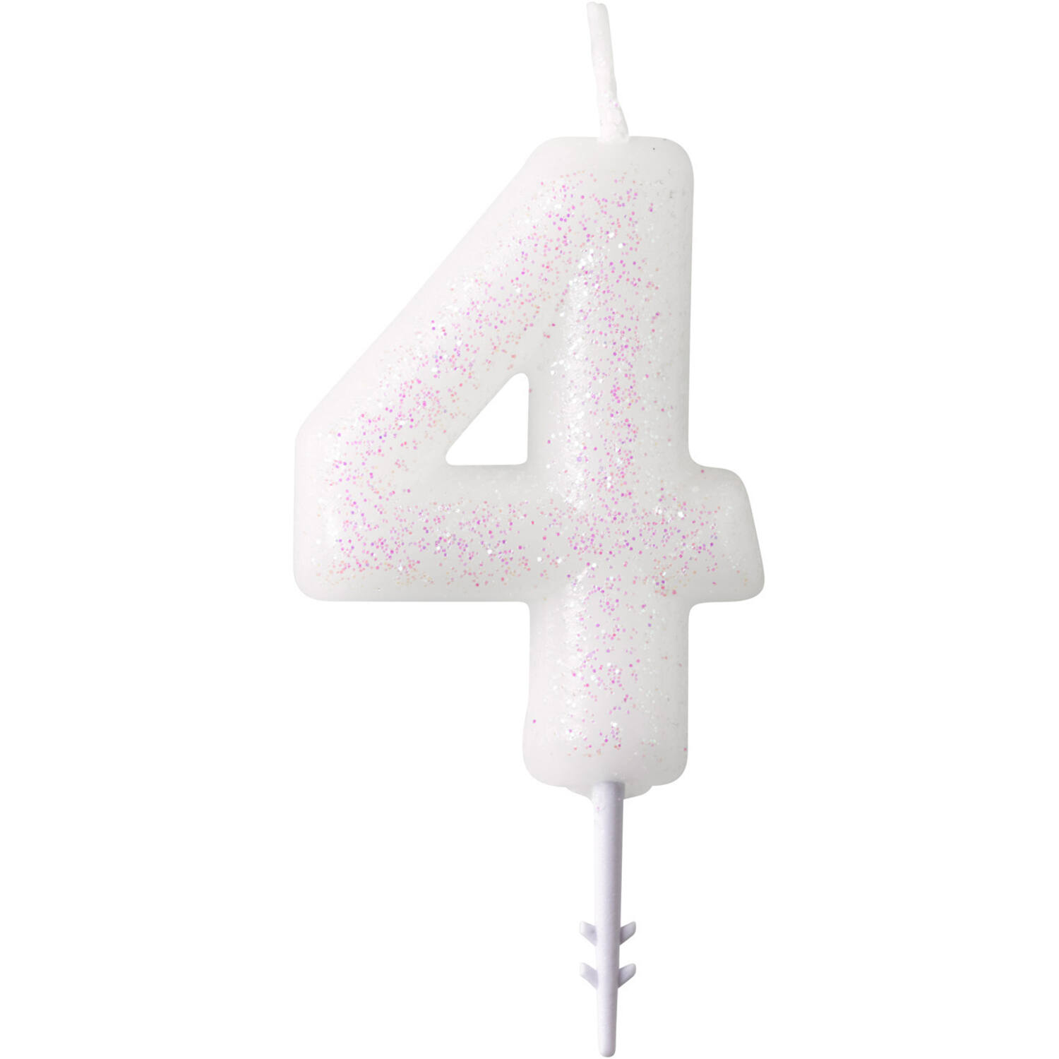 Numeral Candle 4 Glitter Height 6.5 cm