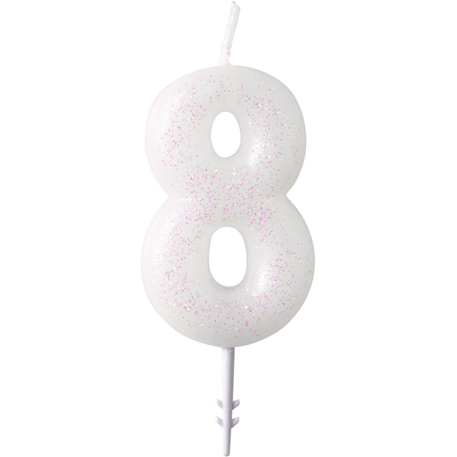 Numeral Candle 8 Glitter Height 6.5 cm