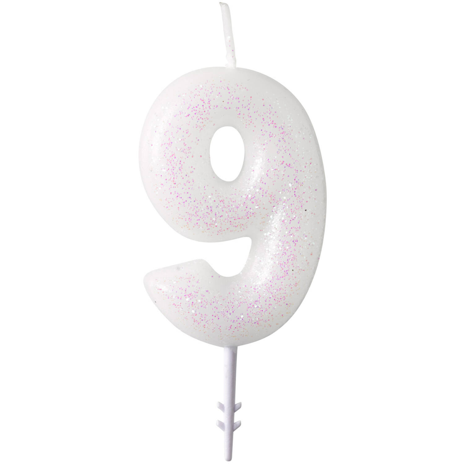 Numeral Candle 9 Glitter Height 6.5 cm
