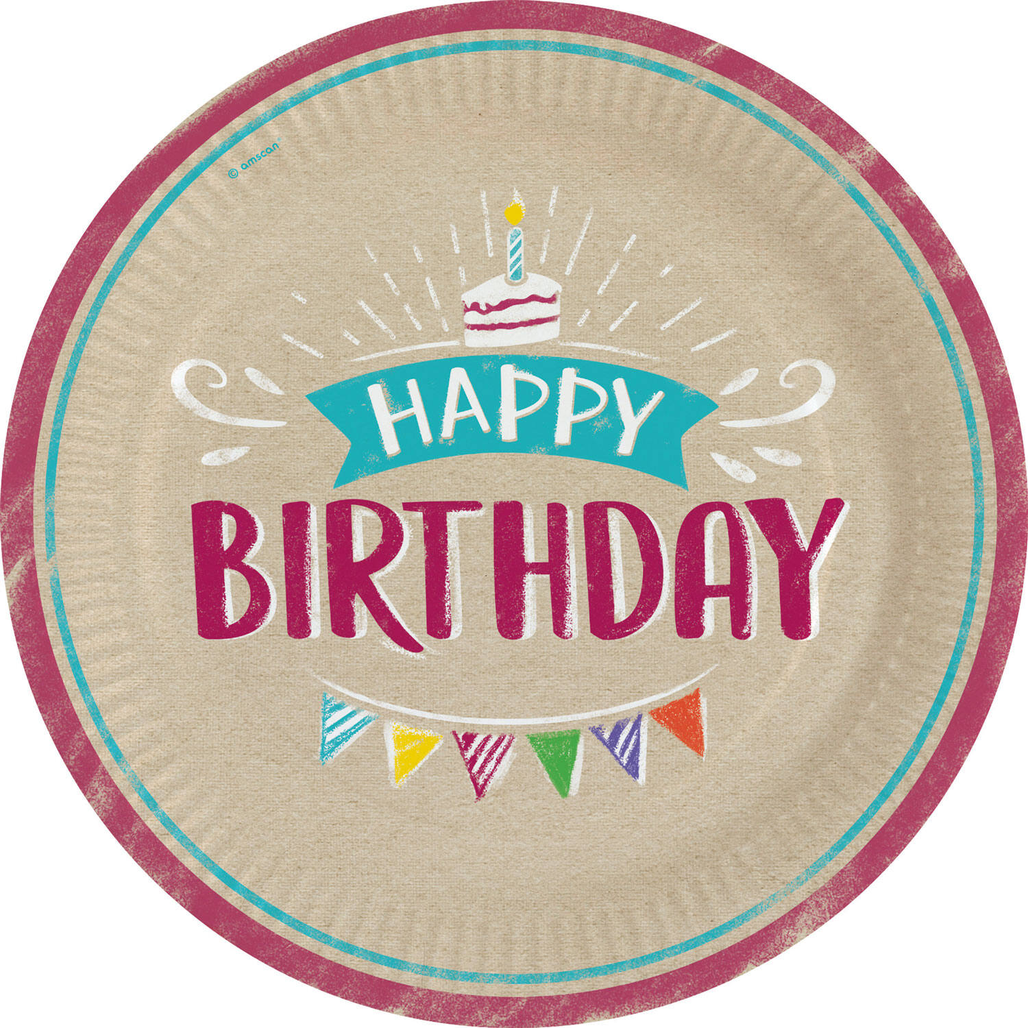 8 Plates My Birthday Party Round Papier 23 cm