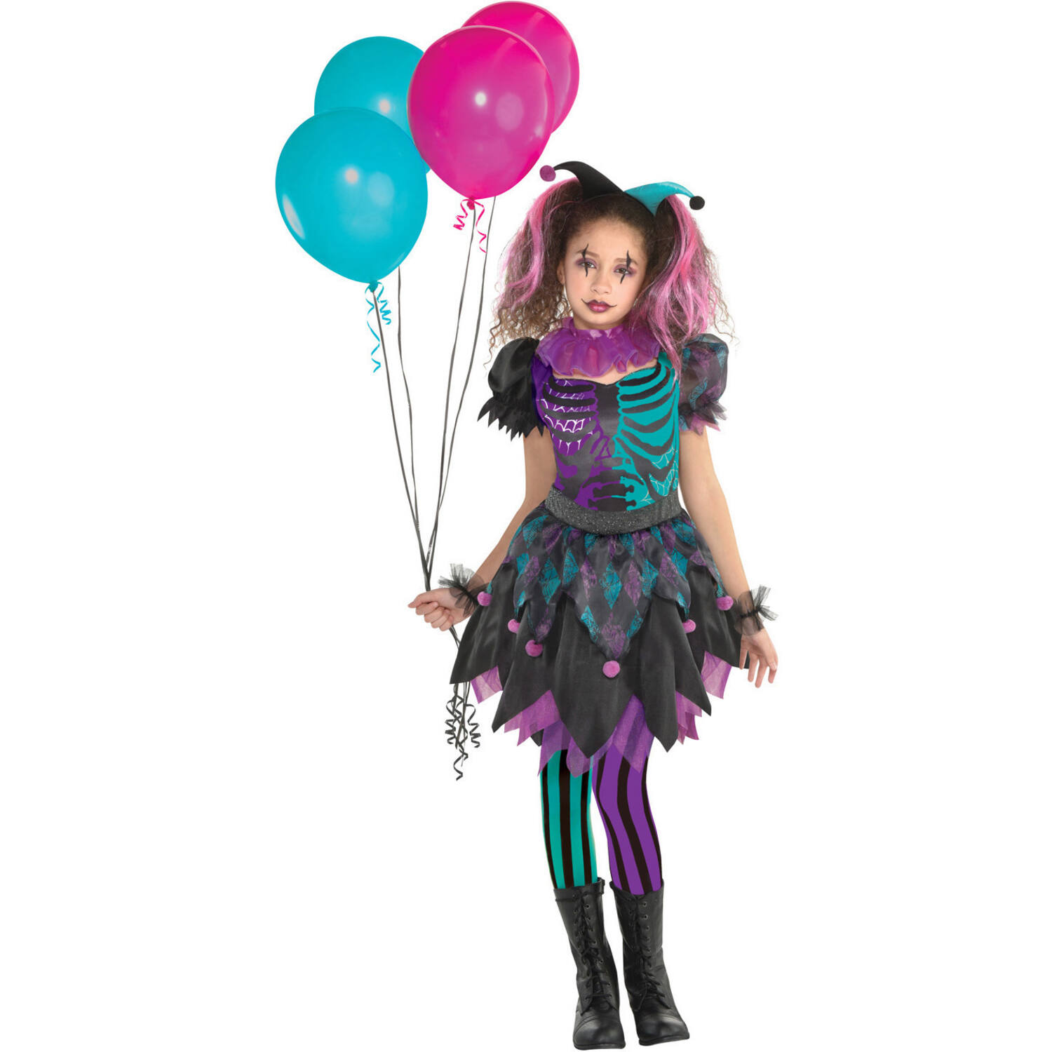 Child Costume Haunted Harlequin Age 6 - 8 Years