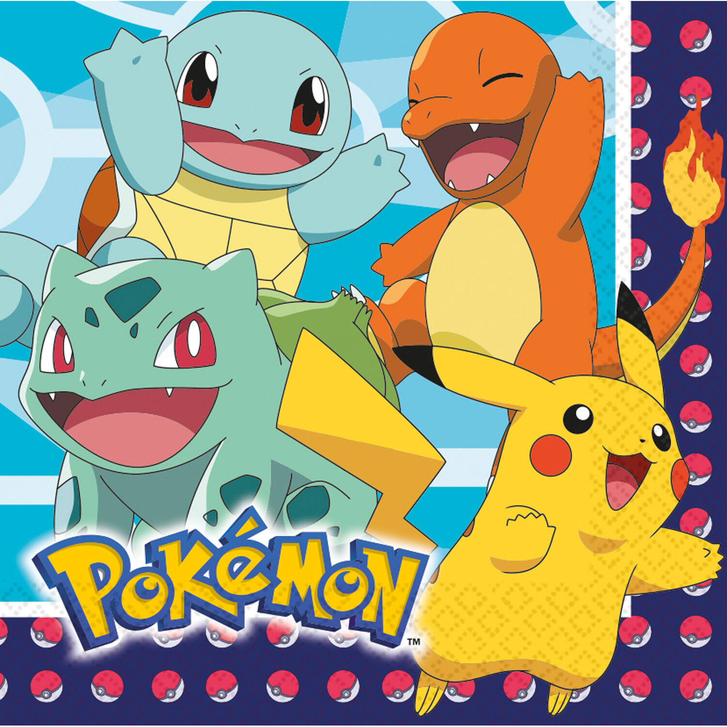 16 Napkins Pokemon 33 x 33 cm