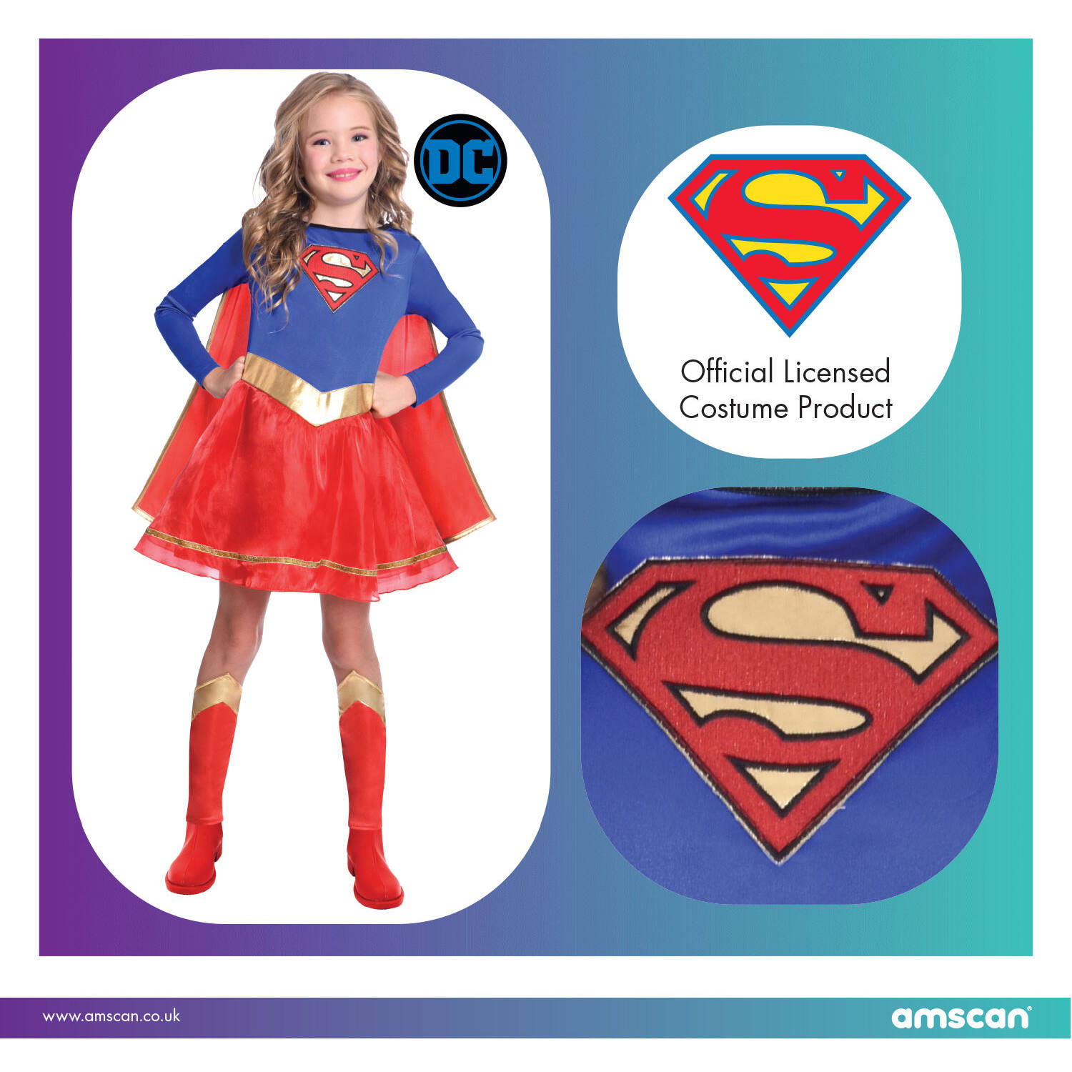Child Costume Supergirl Classic 10-12 Years