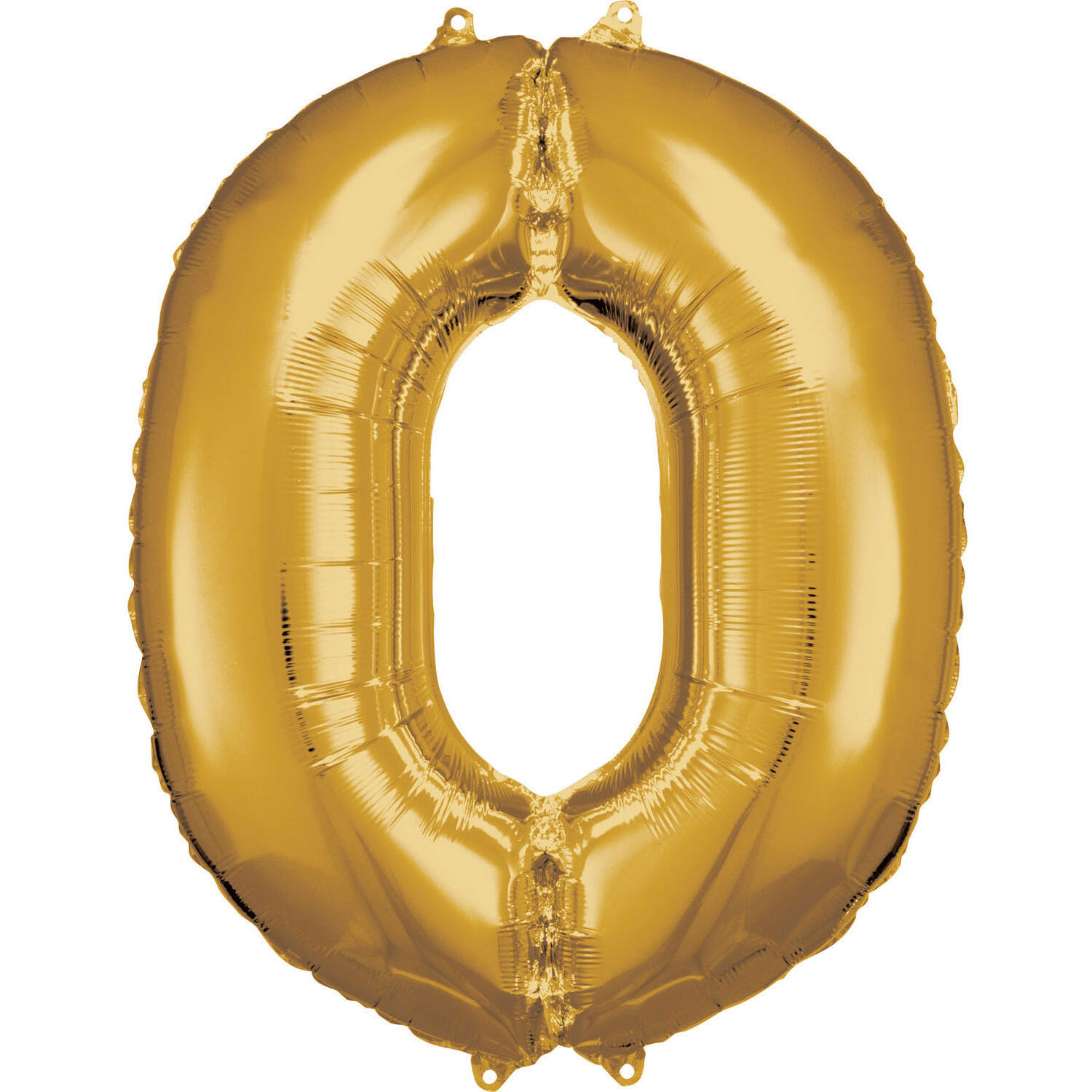 Large Number 0 Gold Foil Balloon N34 Packaged 86 cm x 70 cm