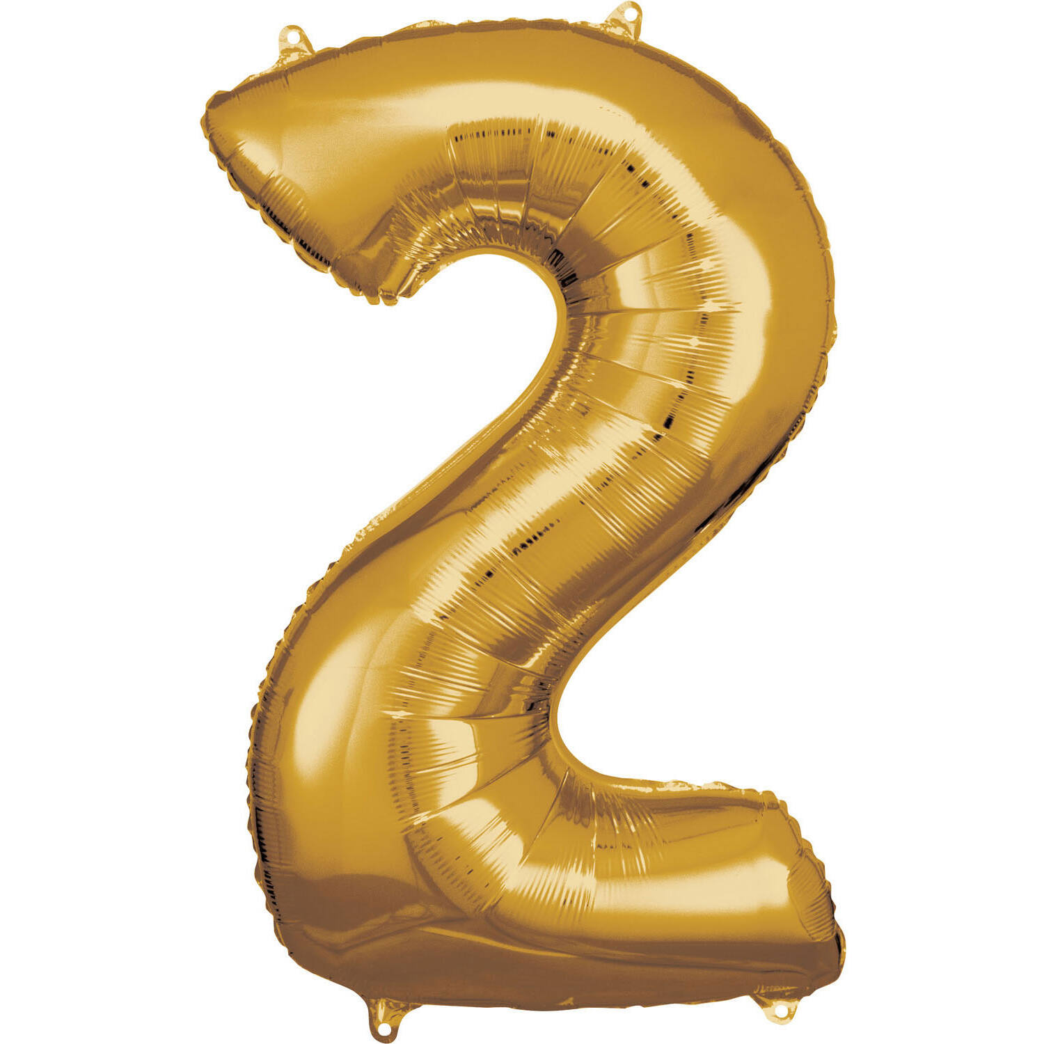 Large Number 2 Gold Foil Balloon N34 Packaged 92 cm x 57 cm