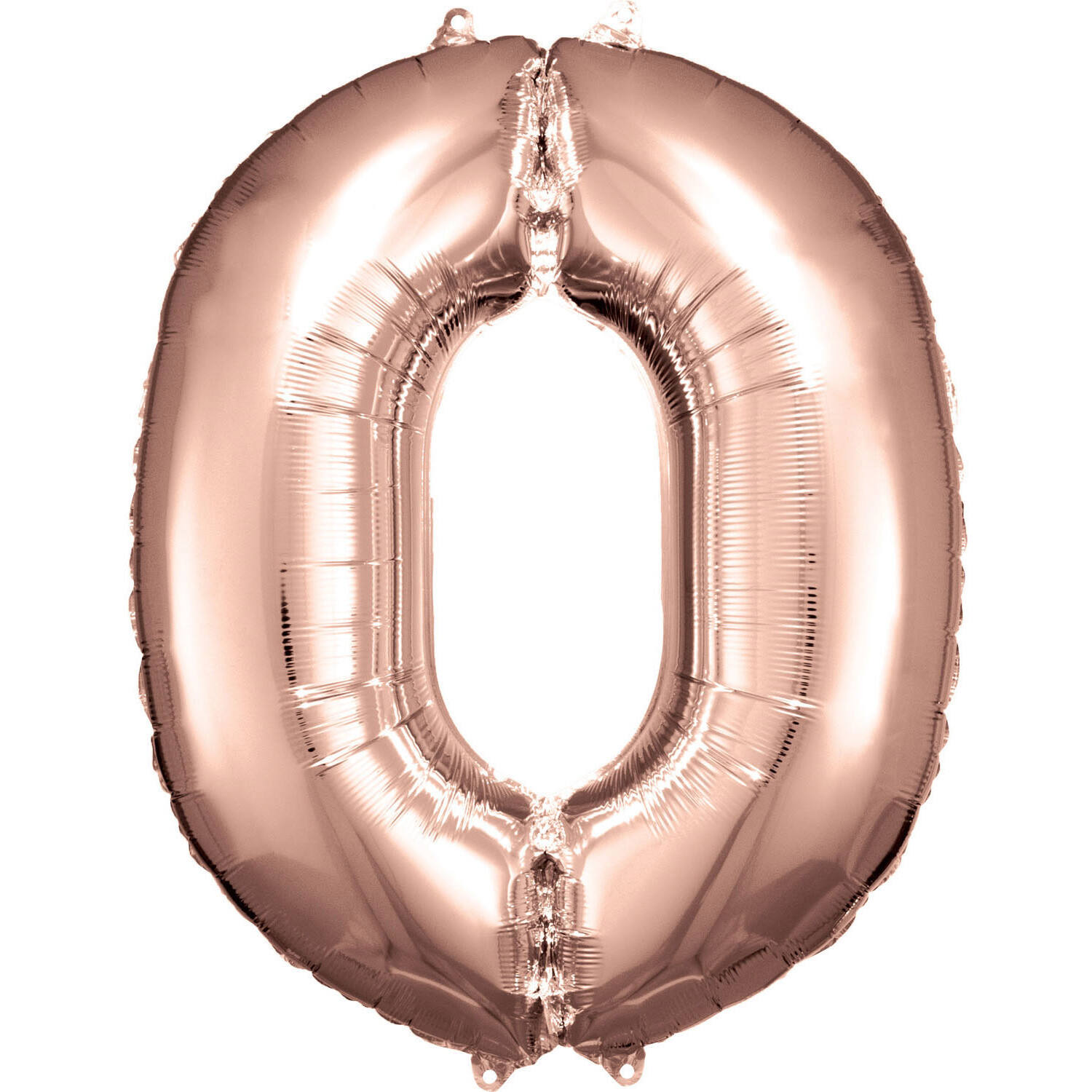 Large Number 0 Rose Gold Foil Balloon N34 Packaged 86 cm x 70 cm
