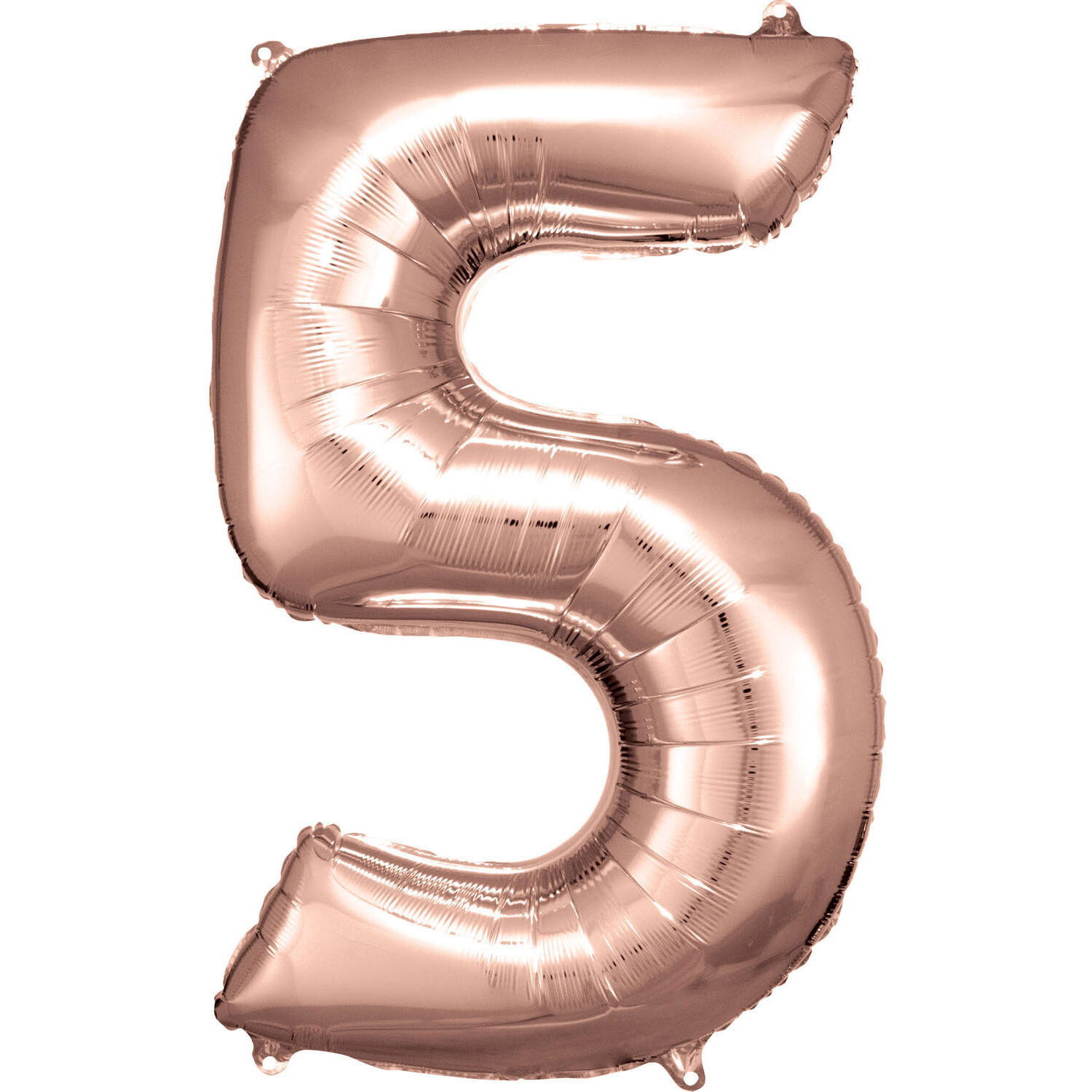 Large Number 5 Rose Gold Foil Balloon N34 Packaged 92 cm x 57 cm