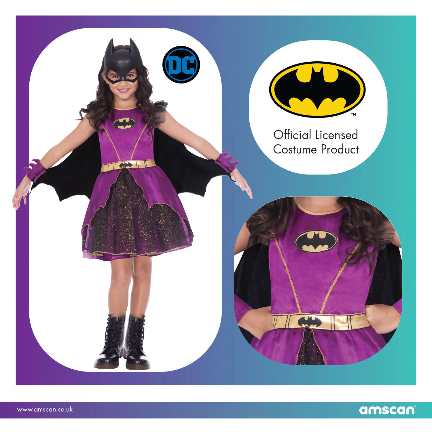 Child Costume Purple Batgirl Classic 6-8 yrs