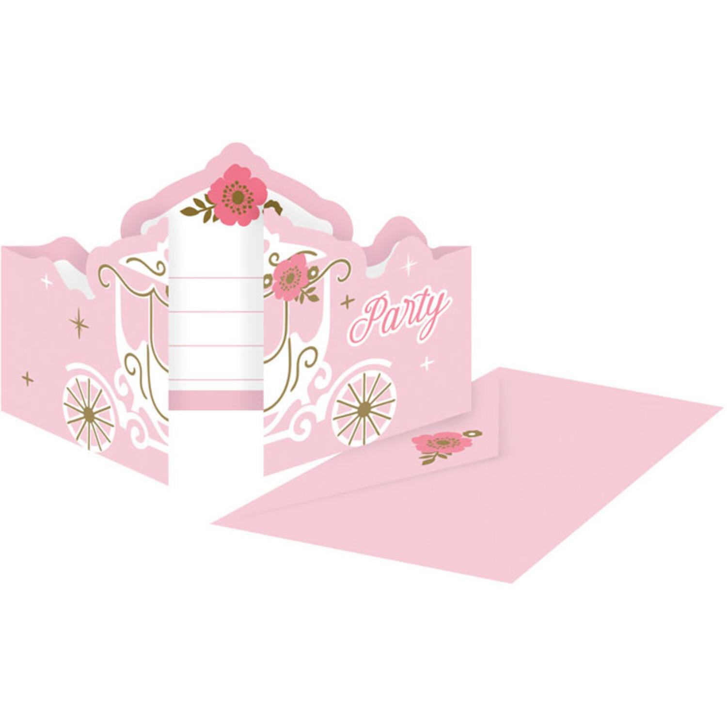 8 Invitations & Envelopes Princess for a Day Paper