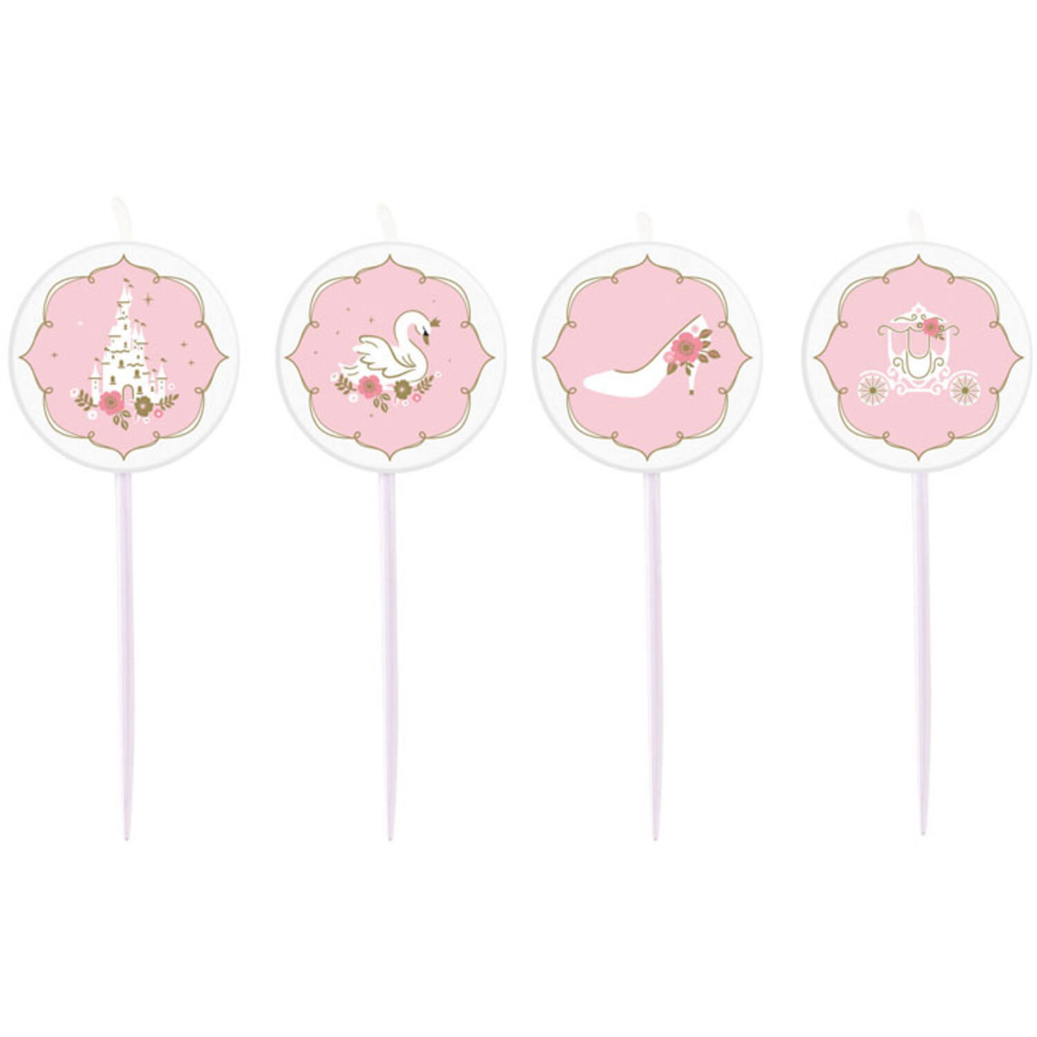4 Mini Character Candles Princess for a Day Height 7 cm