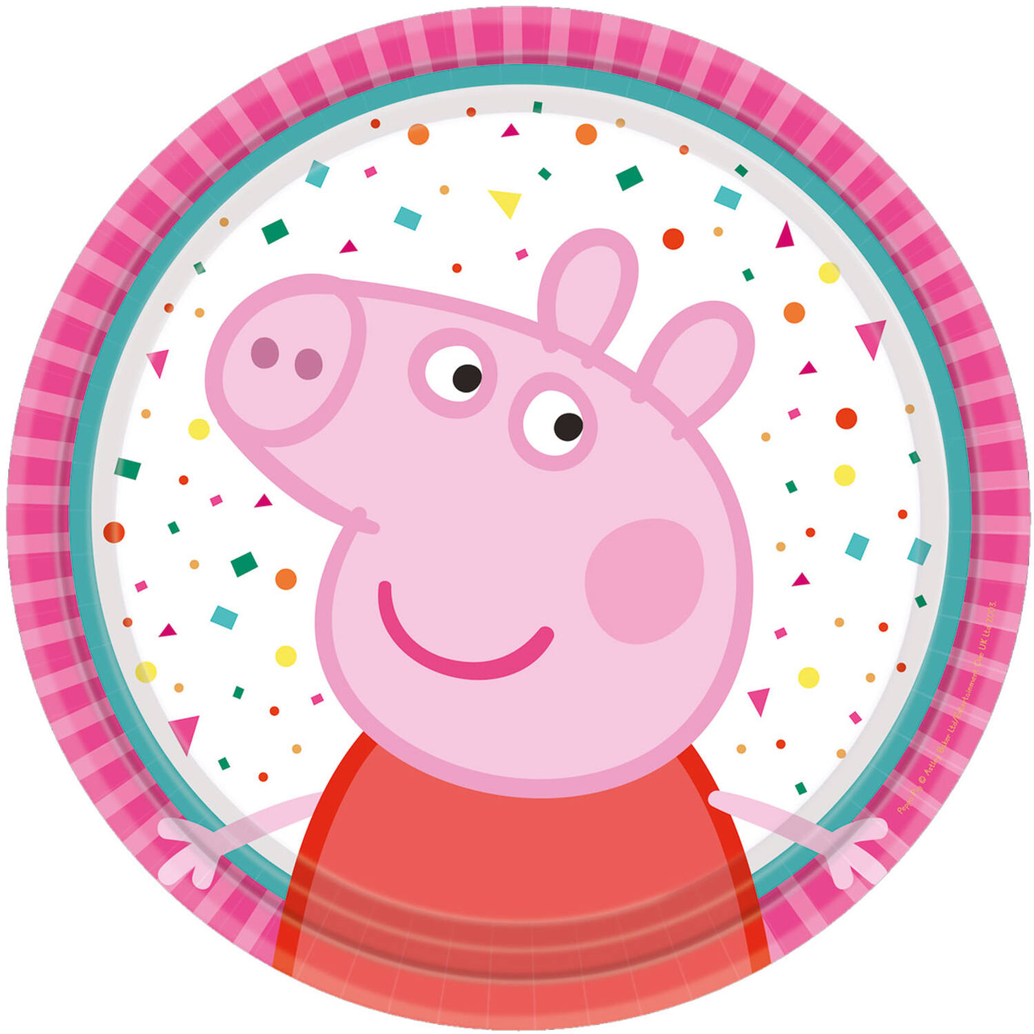 8 Plates Peppa Pig Round Papier 18 cm