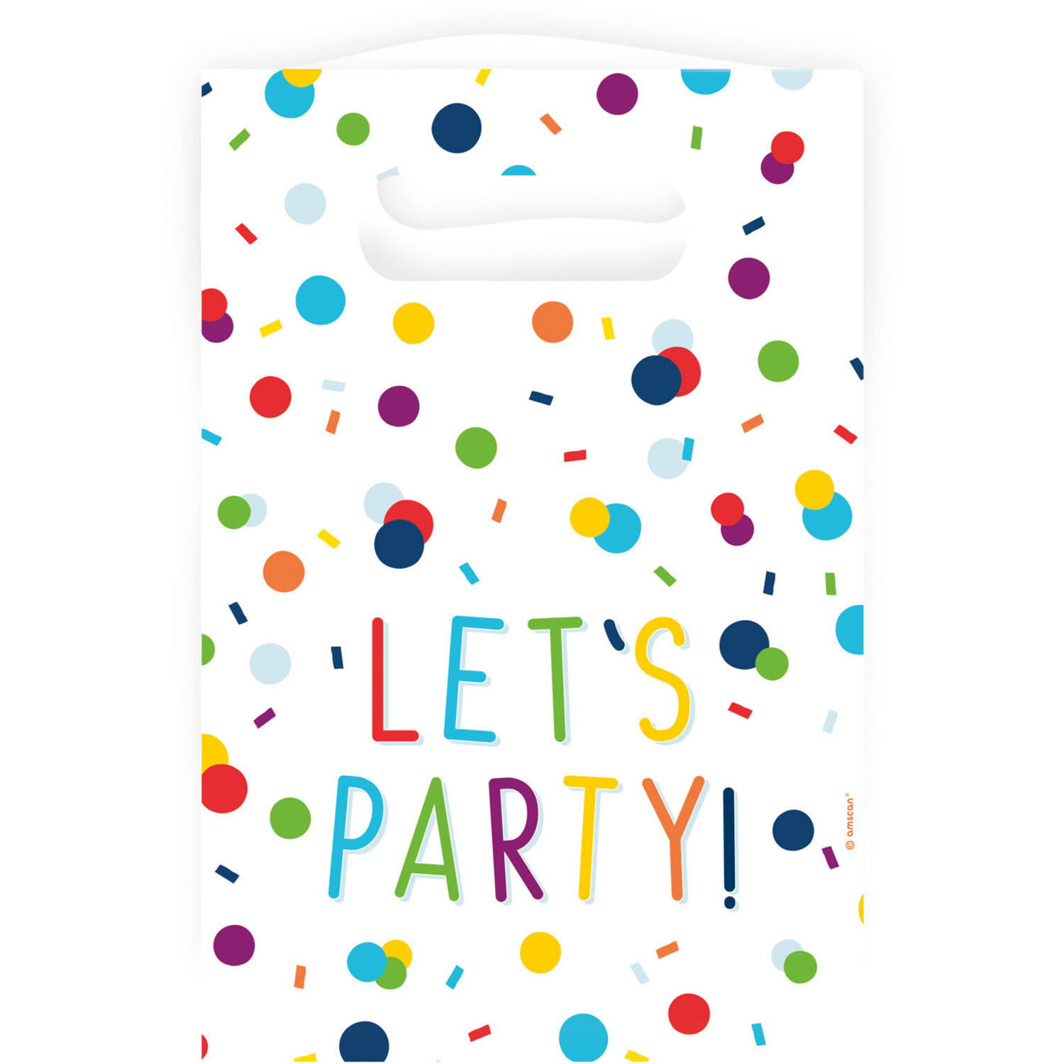 Gift Bags - Confetti "LET'S PARTY" - 15 x 23 cm - 8 pieces