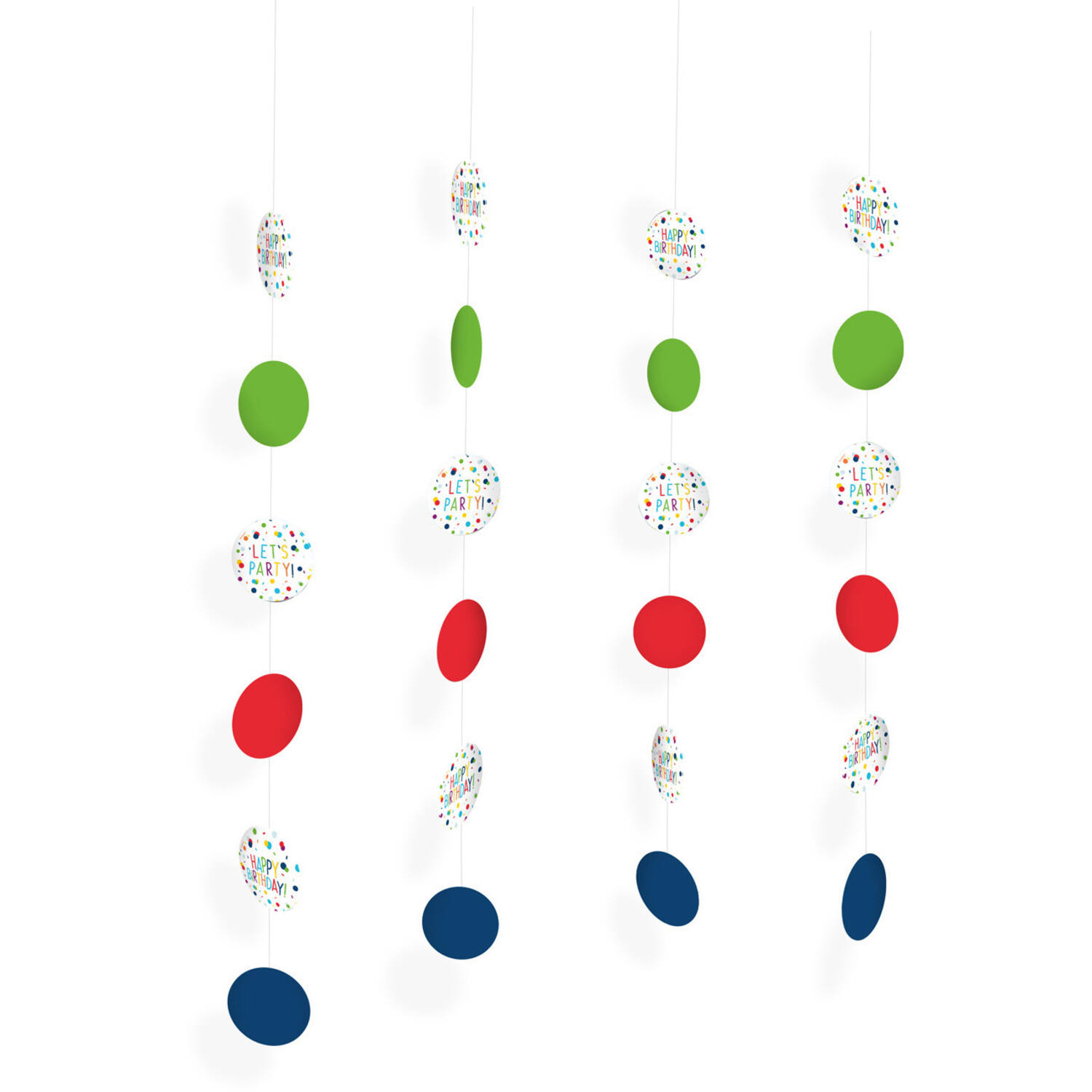 4 String Decoration Confetti Birthday Paper 130 cm