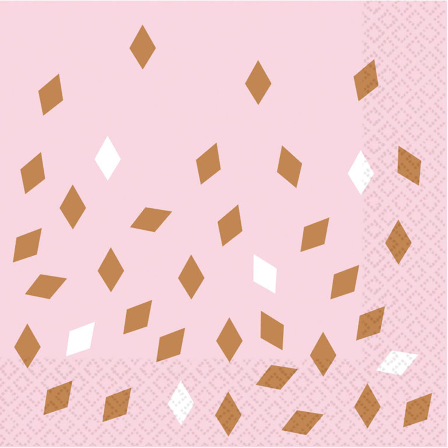 16 Napkins Rose Gold Birthday 33 x 33 cm
