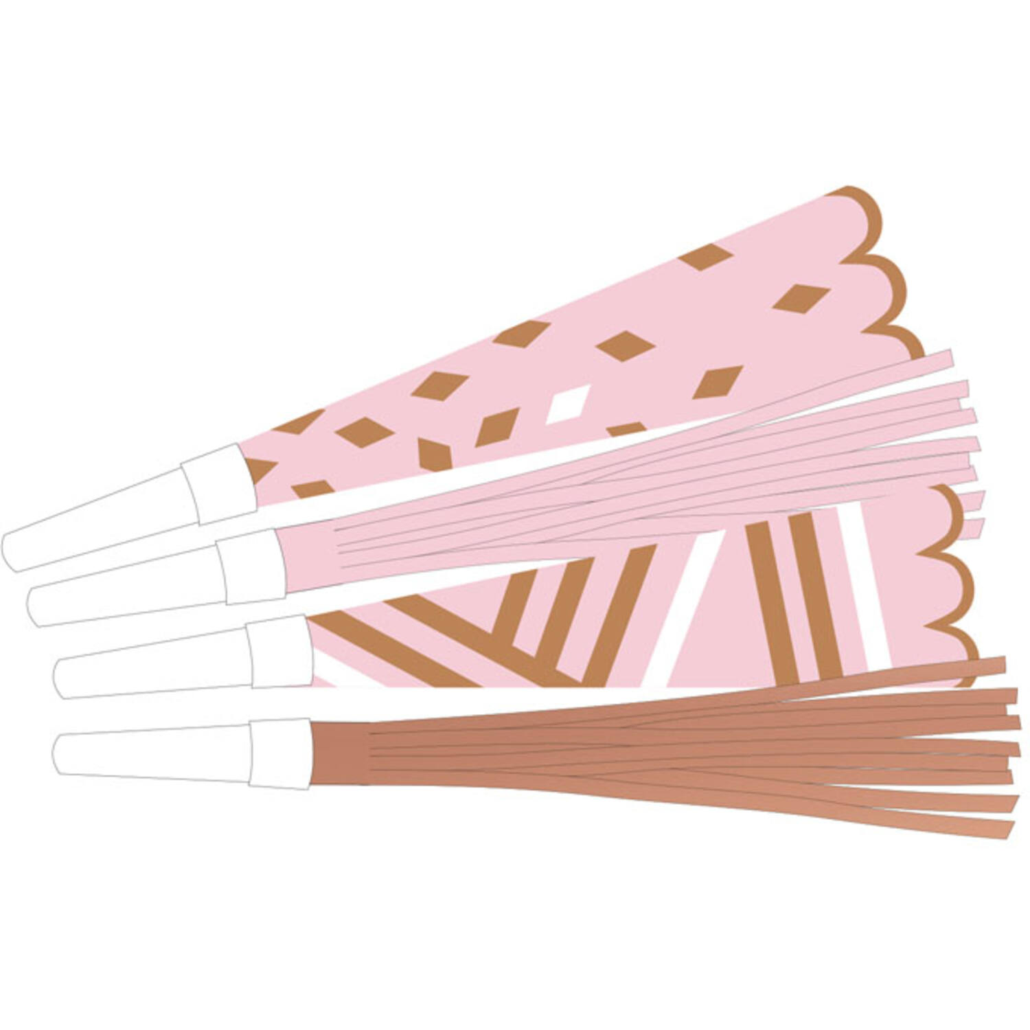 8 Horns Rose Gold Birthday    Paper / Plastic Length 22,5 cm