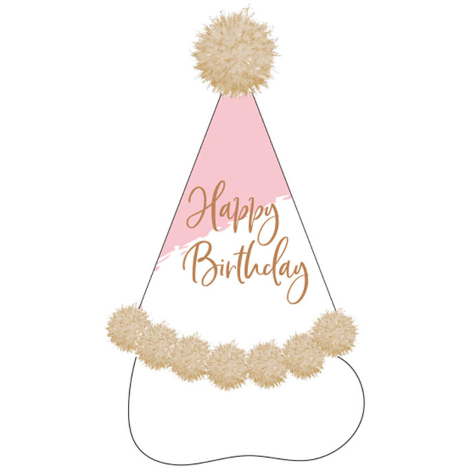 Party Hat Rose Gold Birthday  Height 20 cm