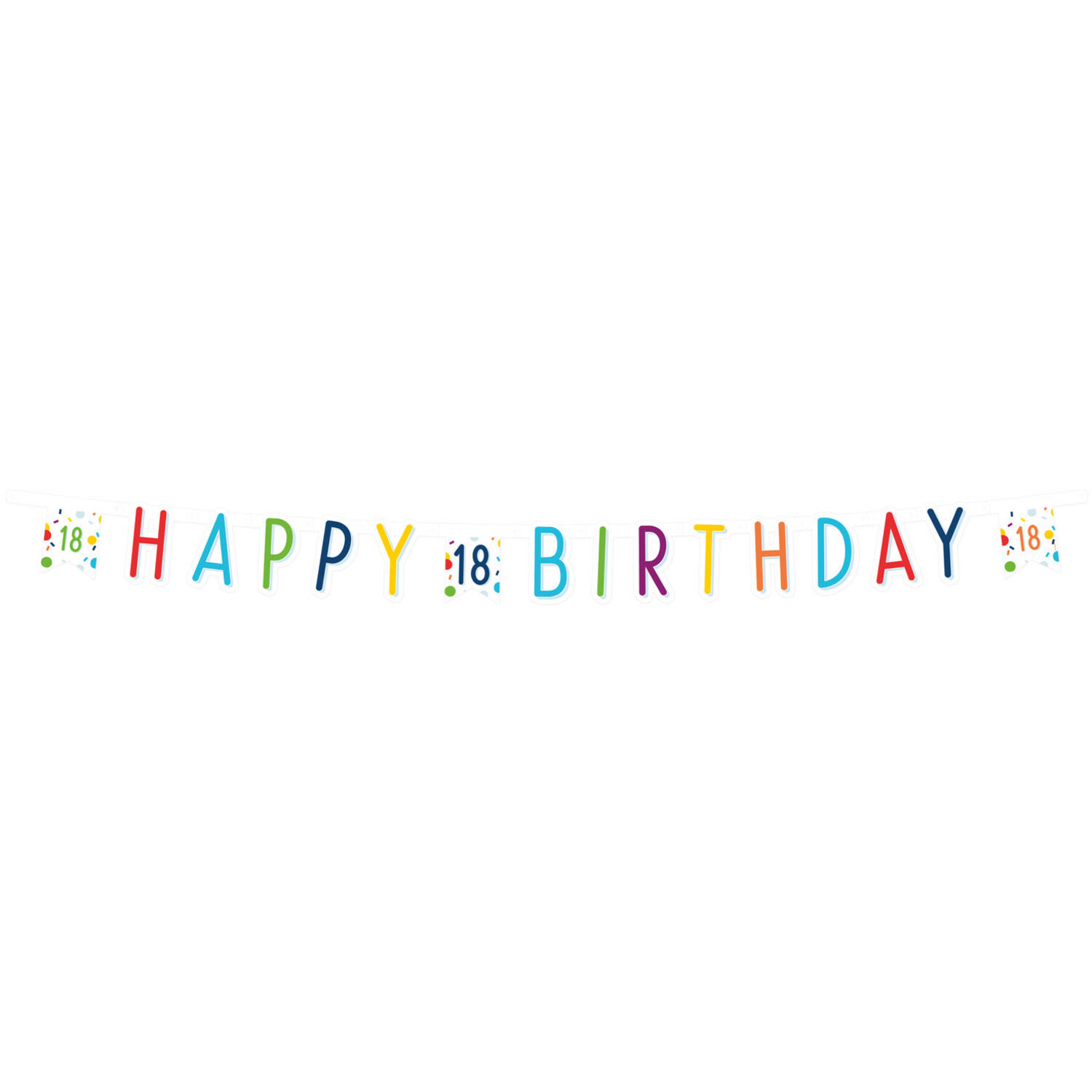 Letter Banner Confetti Birthday 18 Paper 180 x 13,8 cm
