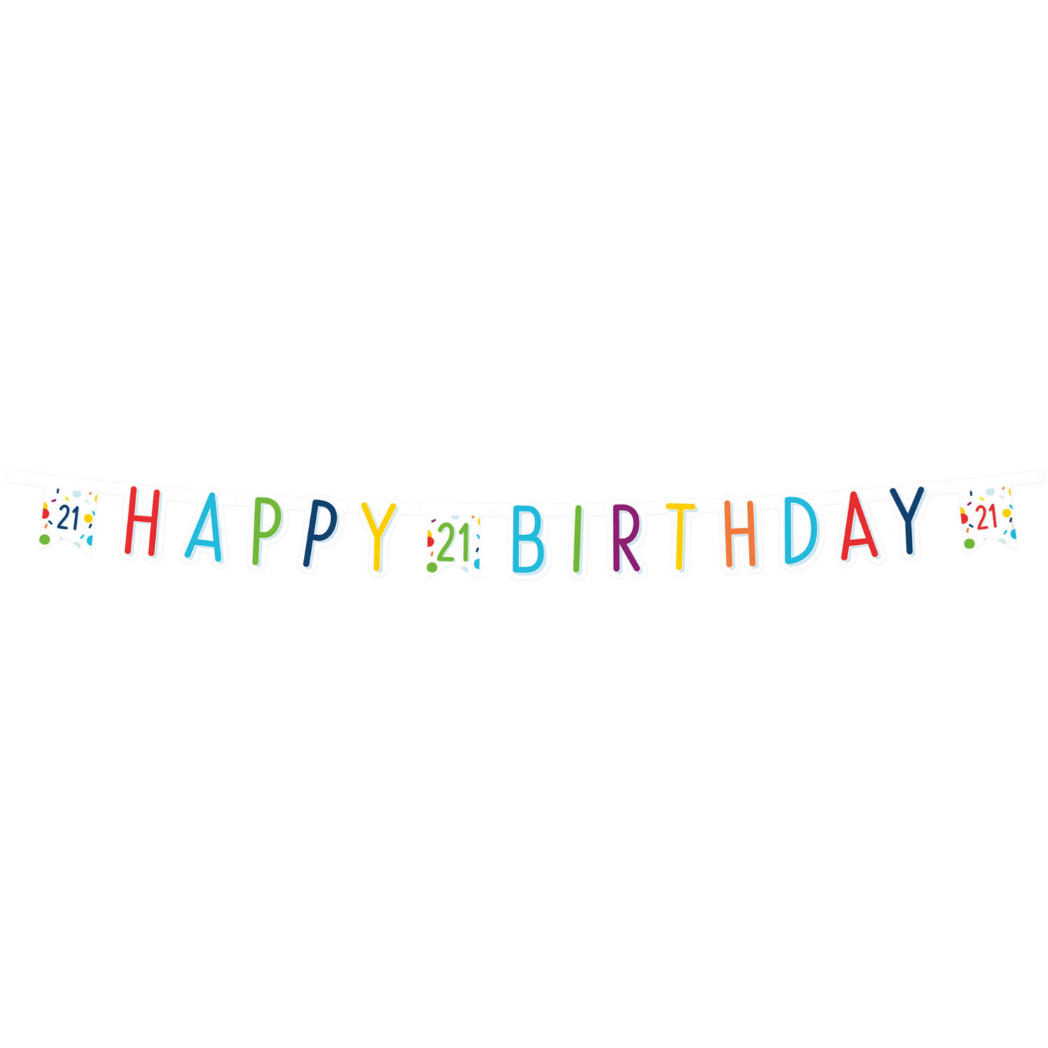 Letter Banner Confetti Birthday 21 Paper 180 x 13,8 cm