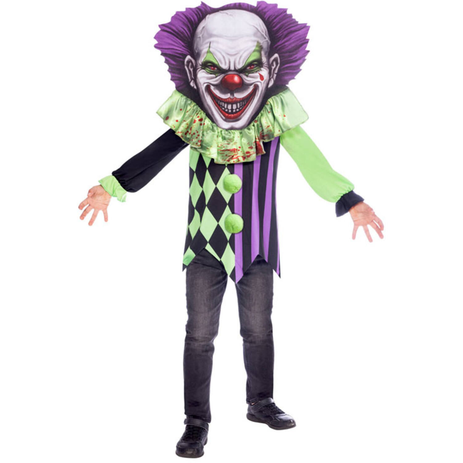Children's Costume Scary Clown Big Head 8-10 yrs